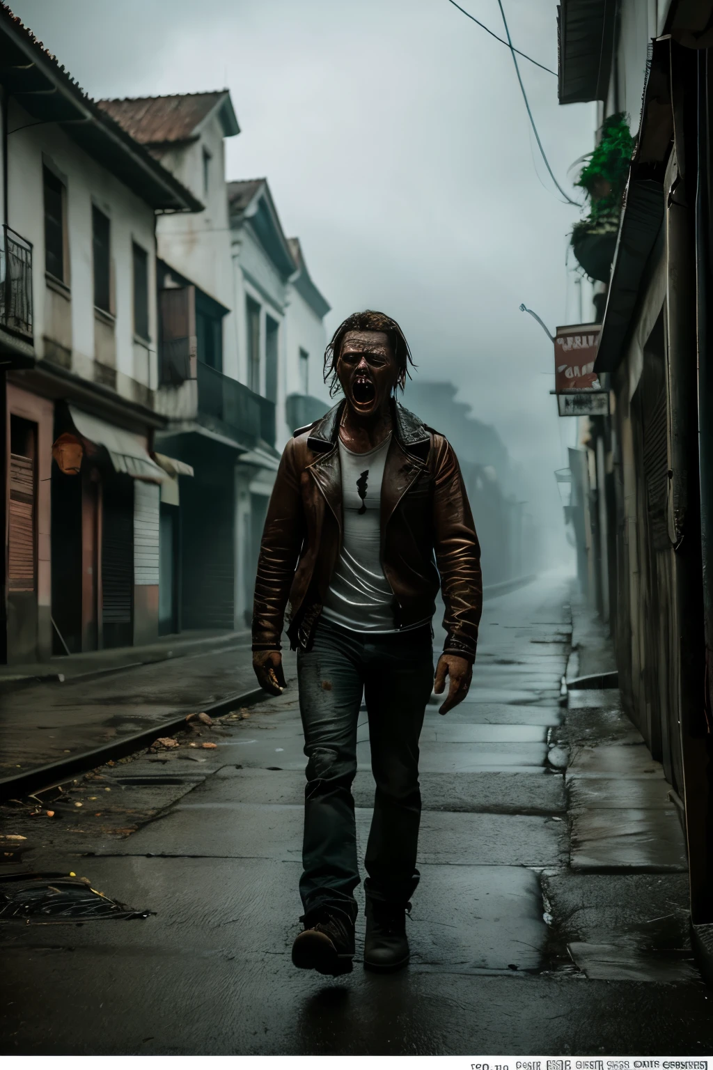 Aterrador,pennywise zombie,Walking Dead,(Mejor calidad,4k,8K,high resolution,Obra maestra:1.2),ultra detallado,(realista,photorealista,photo-realista:1.37),dark atmosphere,mysterious lighting,genero de terror,Espeluznante,carne descompuesta,salpicaduras de sangre,ropa podrida,dientes afilados,empty eyes,horror movie scene,calle abandonada,post-apocalyptic scenario,horda de zombies,maquillaje de terror,disturbing expression,Criaturas no muertas,sombras espeluznantes,sinister atmosphere,perturbador,Espantoso,inducir pesadillas,Obras de arte macabras,oscuro y retorcido,horror Obra maestra,siniestro,macabro,presencia maligna,Espeluznante scenery,horror themed art,frantic screams,ambiente espeluznante.