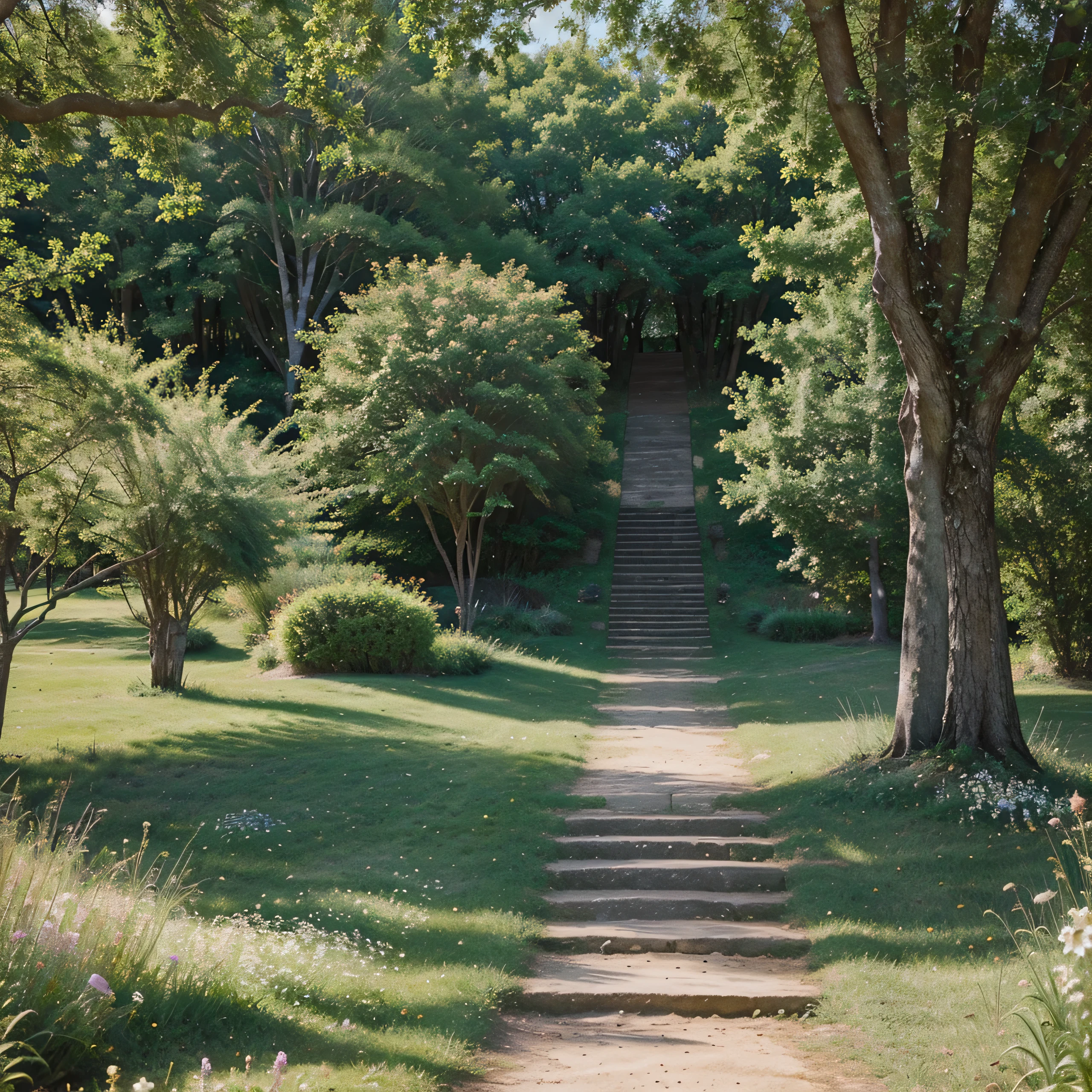 Let your spirit soar as you walk along this path adorned with delicate flowers., where each step is an invitation to immerse yourself in the serenity of nature