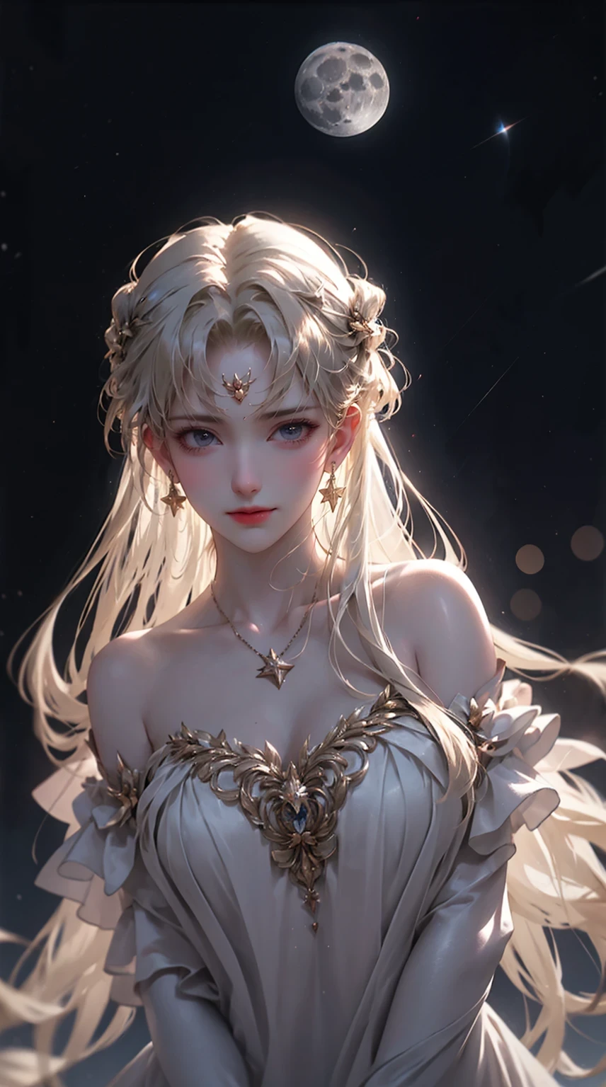 Best quality, masterpiece featuring a woman with white hair and mesmerizing gold eyes. (1 subject)
White clothes gracefully cling to her upper body, revealing intricate detail of each hair strand and the fairness of her skin. (best quality, highres:1.2)
Her hair, adorned with side braids, cascades down her back in a realistic and photorealistic manner, as if captured by the lens of a high-end camera in 8k, full HD, or even super resolution.
The depth of field brings focus to her piercing gold eyes, while the overall scene exudes an air of tranquility and serene beauty. (Photore