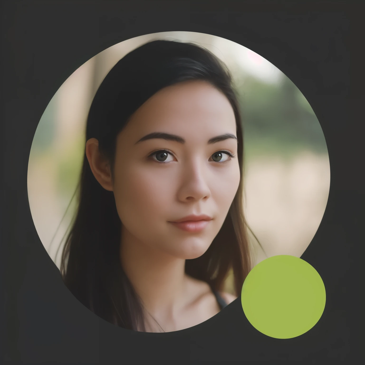 a close up of a woman with a green check mark on her face, bad photo, face photo, front profile!!!!, selfie photo, instagram picture, with accurate face, avatar for website, profile image, flattering photo, slight glow, pov photo, profile pic, south east asian with round face, professional profile picture, facebook profile picture, front facing camera