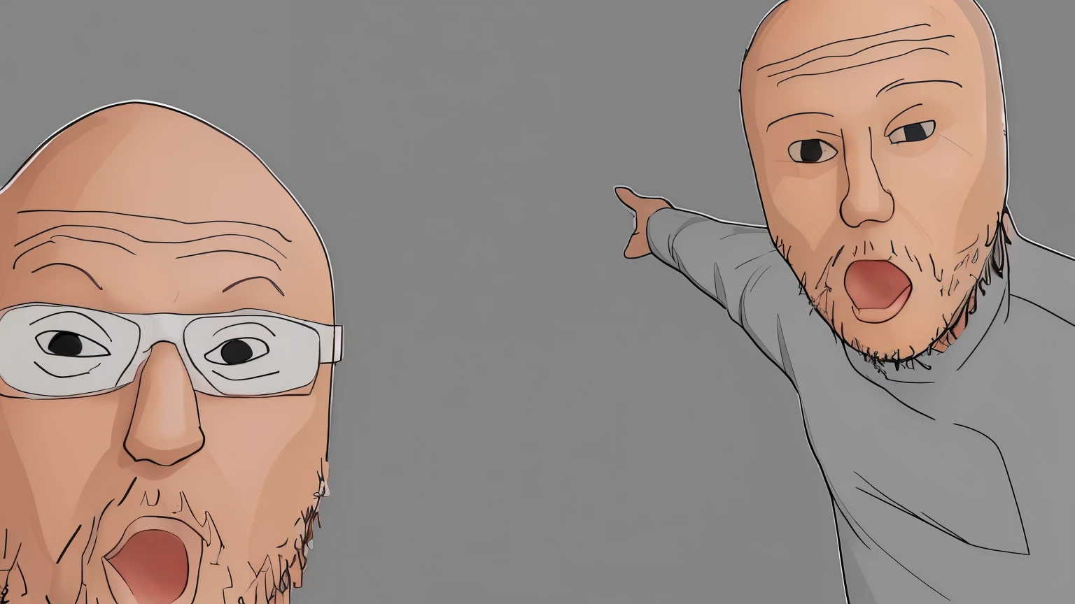 men, pointing, detailed