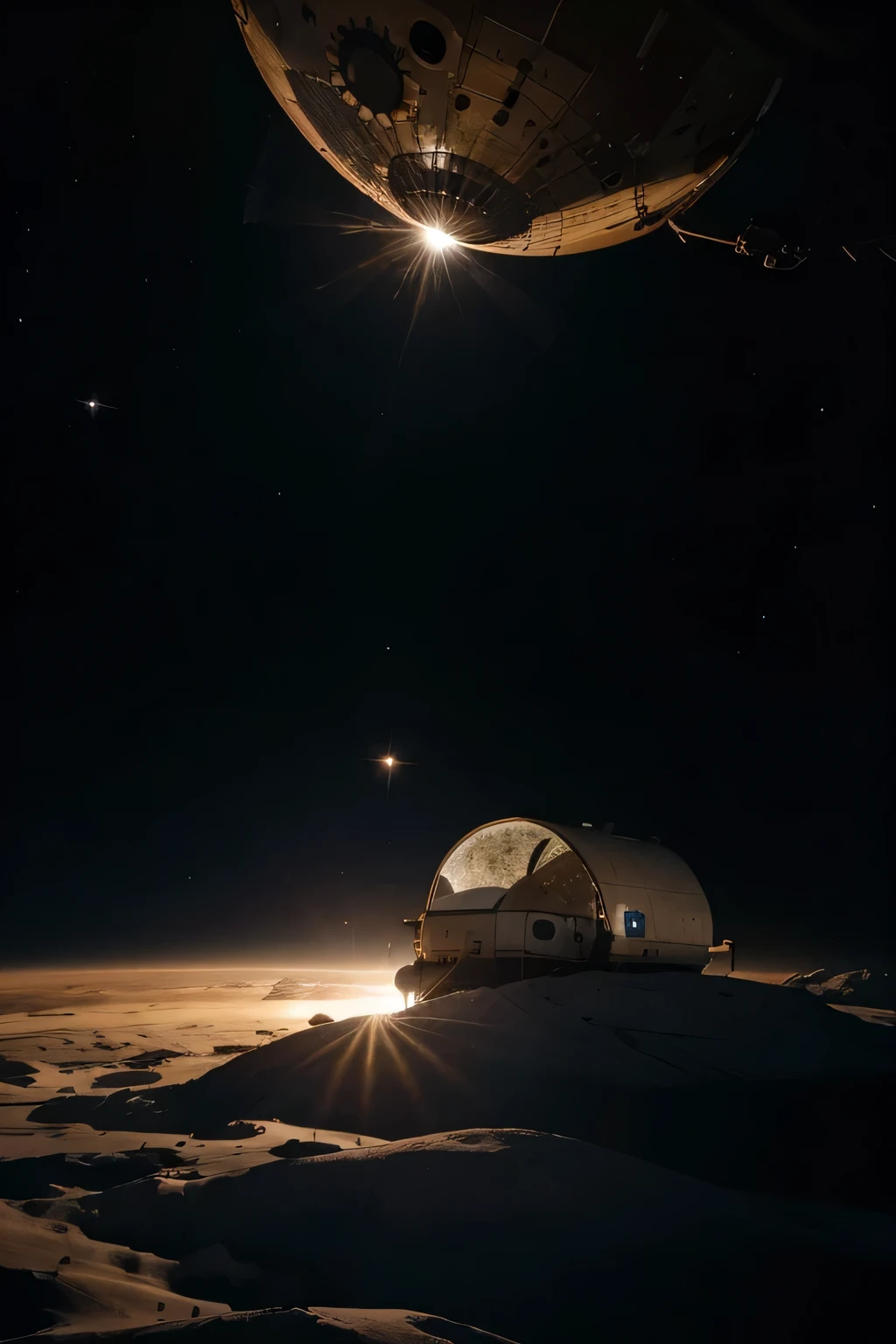 astronauta em outro plante olhando uma estrela explodindo