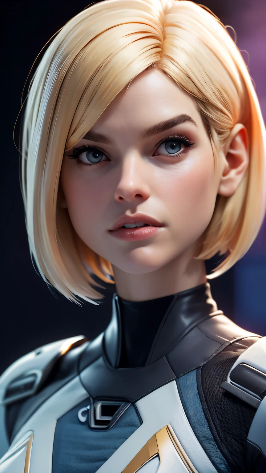 photo of Alice Eve, RAW, beautiful woman, ((portrait)), ((detailed face:1.2)), ((detailed facial feature, detailed skin, clear skin), (perfect proportioned body), (short bob cut hair), (wearing star trek plug suit), (high detailed alien planet), firing a phaser, (realistic photo, best quality, detailed), (8k wallpaper), (cinematic lighting, dramatic lighting) (sharp focus, intricate)