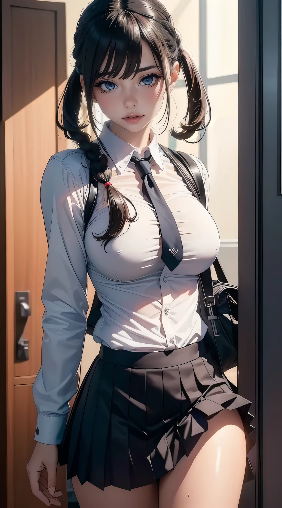 school uniform,(random place),(random porn poses:1.5),(random hairstyle),(movie-like scene,best image quality,(8k), Super realistic, 最high quality, high quality, High resolution, high qualityな質感, high detail, beautiful, Detailed, Highly detailed CG, detailed texture, realistic facial expression, masterpiece, before, dynamic, bold)