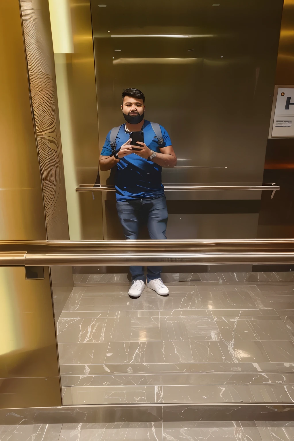 arafed man taking a selfie in an elevator with a cell phone, in a hotel hallway, 8k selfie photograph, taken with sony a7r camera, very very low quality picture, in an elevator, full body picture, full body photogenic shot, mirror selfie, selfie photo, taken with sony alpha 9, selfie shot straight on angle