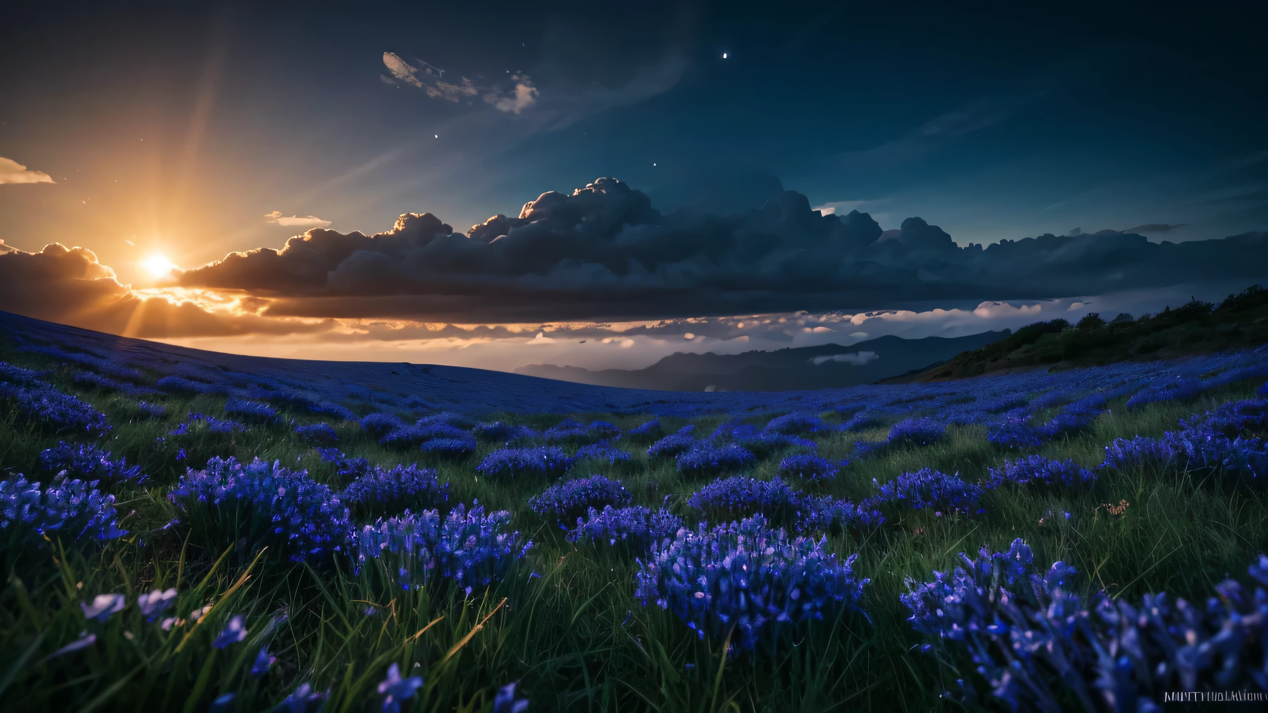 Eternal flame,Russian soldier,REALISTIC CANDLE, candle flame, Floral, all in flowers on a blue background, made from many COLORS, blue splashes around, High detail, High contrast. high quality ultra, 8K, art station, super saturation, focus, focus, high quality, 8K Ultra HD, High contrast, beautiful dark blue sky with solar eclipse, clouds are running across the sky, high quality, 8K Ultra HD, High contrast, ) black matte wet stones with detailed texture and lots of realistic grass, as well as black clouds with a moving galaxy, passing through the dark blue color, the heart sparkles, Yuki Sakura,