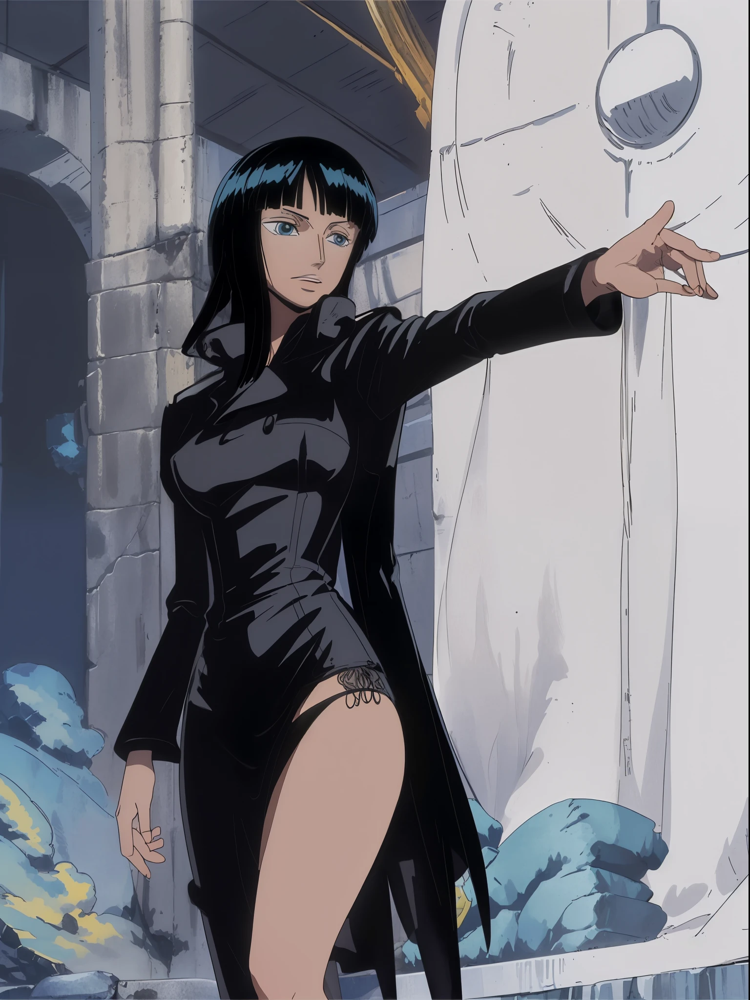 (obra de arte, maximum quality, melhor qualidade, arte oficial, beautiful and aesthetic:1.2), (1 garota:1.4), extremamente detalhado, Nico Robin, sexy, Corpo todo, pose sexy, quase nu