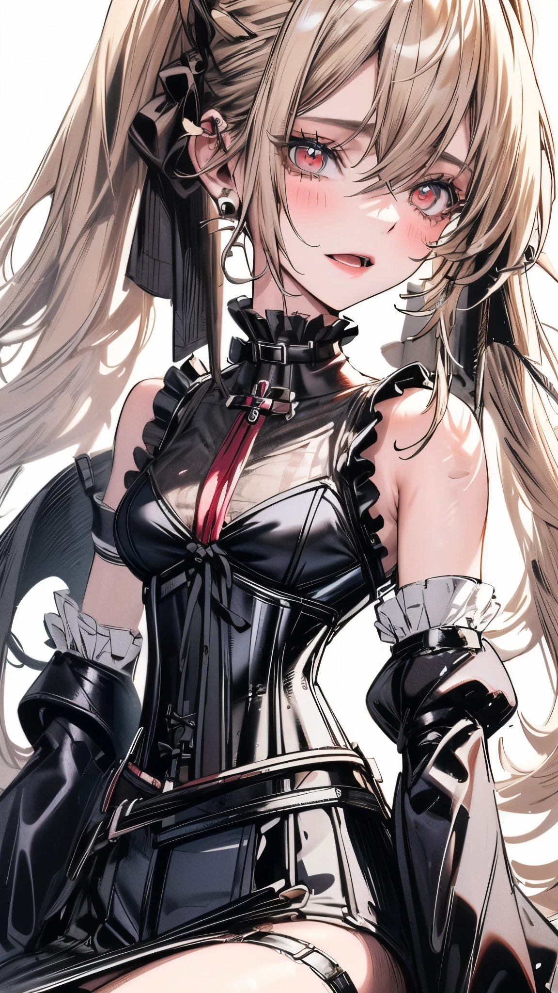 (((masterpiece)))、((highest quality))、(super detailed)、(CG illustration)、(so beautiful ))、cinematic light、(((1 Mechanical Girl)))、 SF、Apocalypse、erotic grotesque、(beautiful and luxurious:1.2)、(1 girl:1.3)、facing the front, (double breasted,under bust:1.2), button gap,(((corset belt))),(((high waist mile