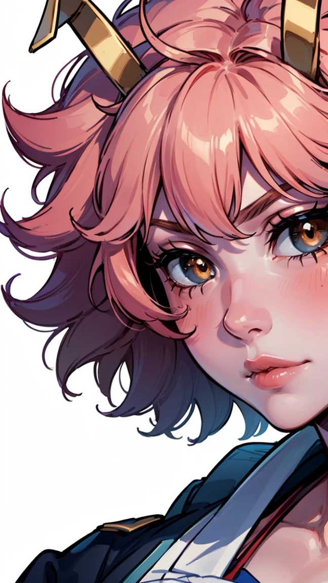(best quality:1.3), (4k quality), 1 mature woman, Mina Ashido by boku no hero, school uniform, ((Detailed face)), (blush), whole body