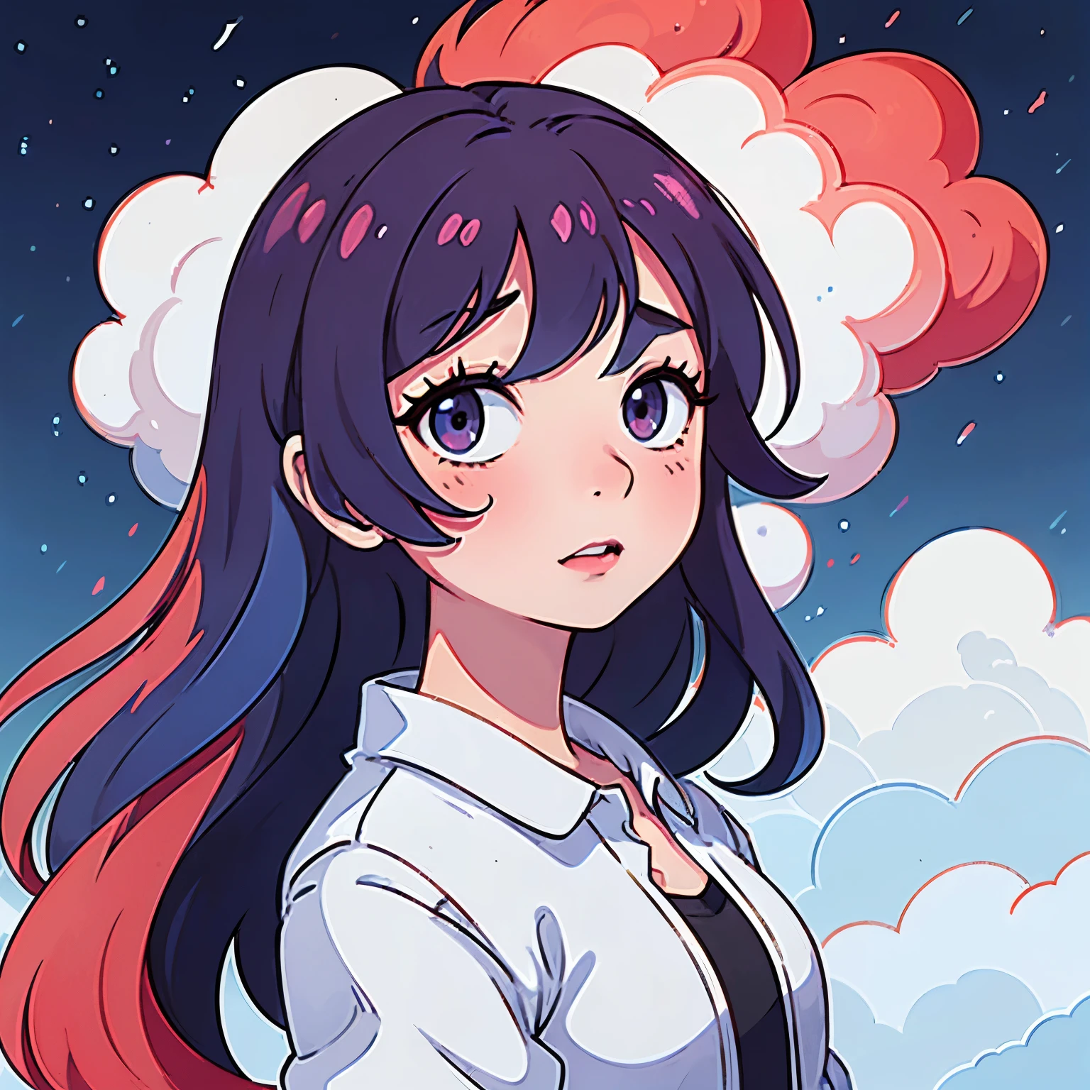 imagine a cloud with a red and blue gradient