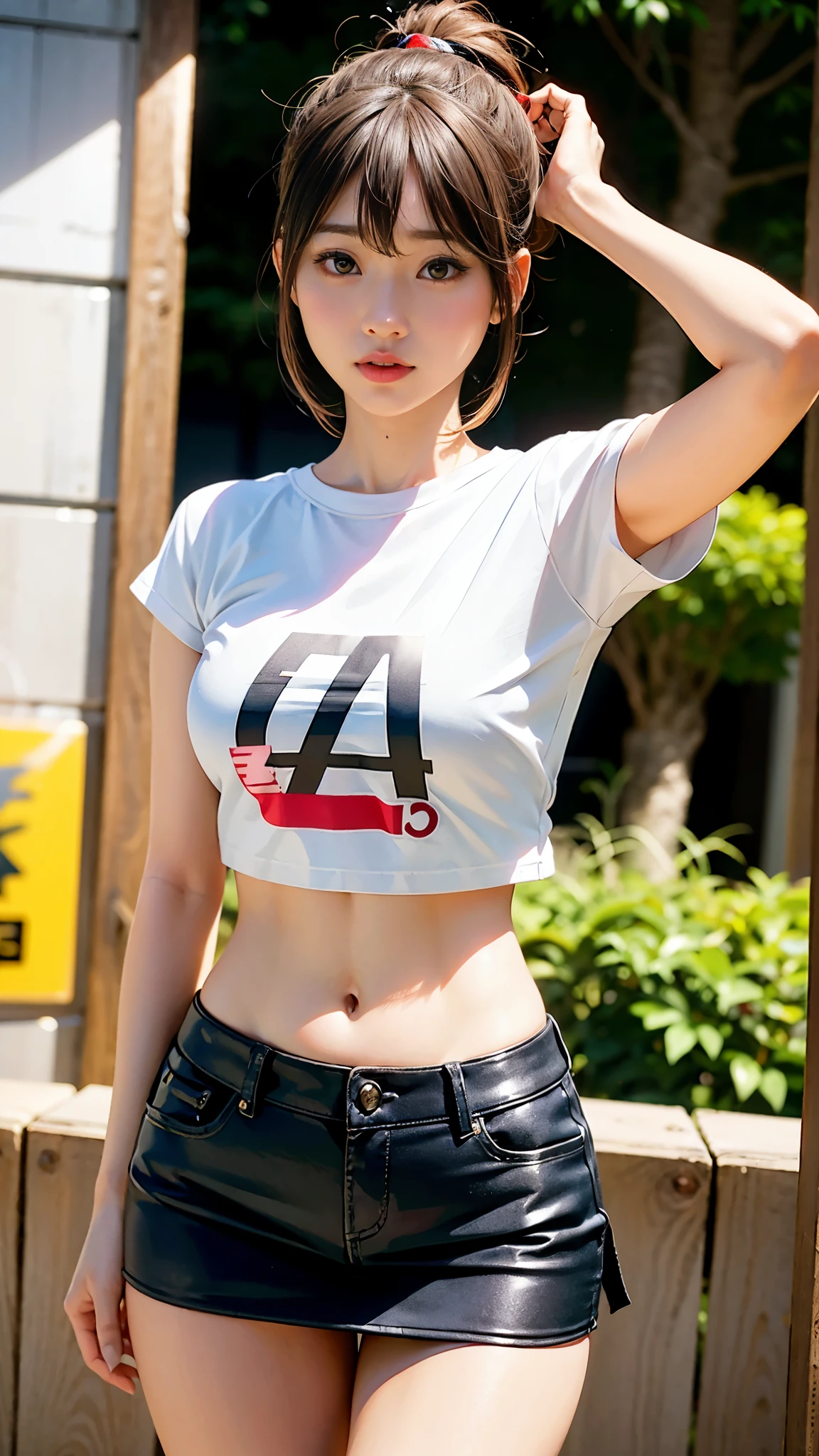 crop camisa Peito Inferior, topo de corte, Peito Inferior,1 bela mulher,sozinho, parte superior do corpo, Realista, olhando para o espectador, Feliz, sorrir