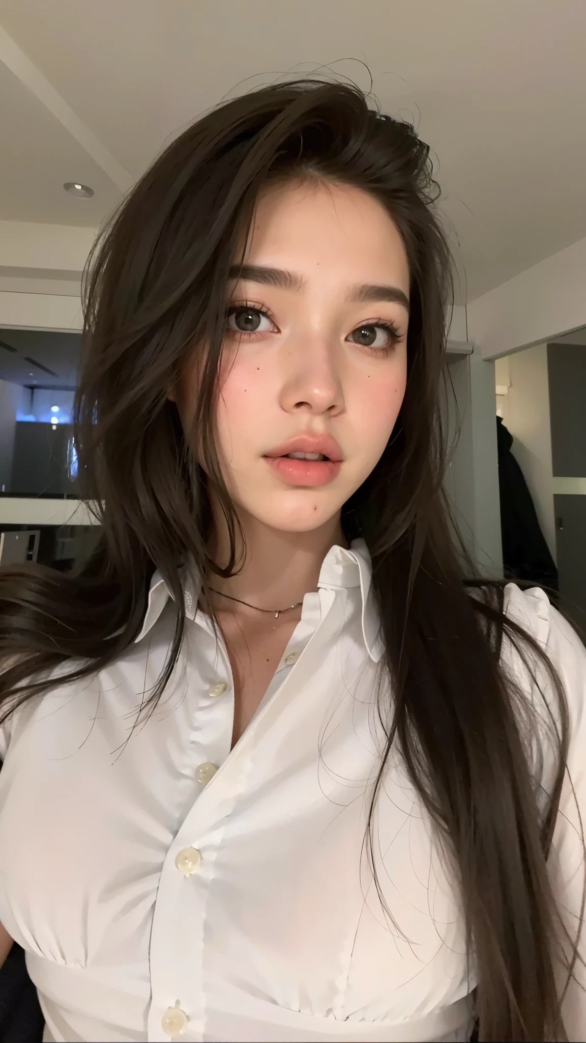 Mulher com cabelos compridos vestindo uma camisa branca e um colar, 18 anos de idade, rosto muito bonito, modelo muito lindo, Hailee Steinfeld, rosto extremamente lindo, 1 6 anos, modelo do instagram, rosto perfeito ), Linda modelo, Retrato de Sophie Mudd, Anastasia Ovchinnikova, imagem de perfil, miranda kerr