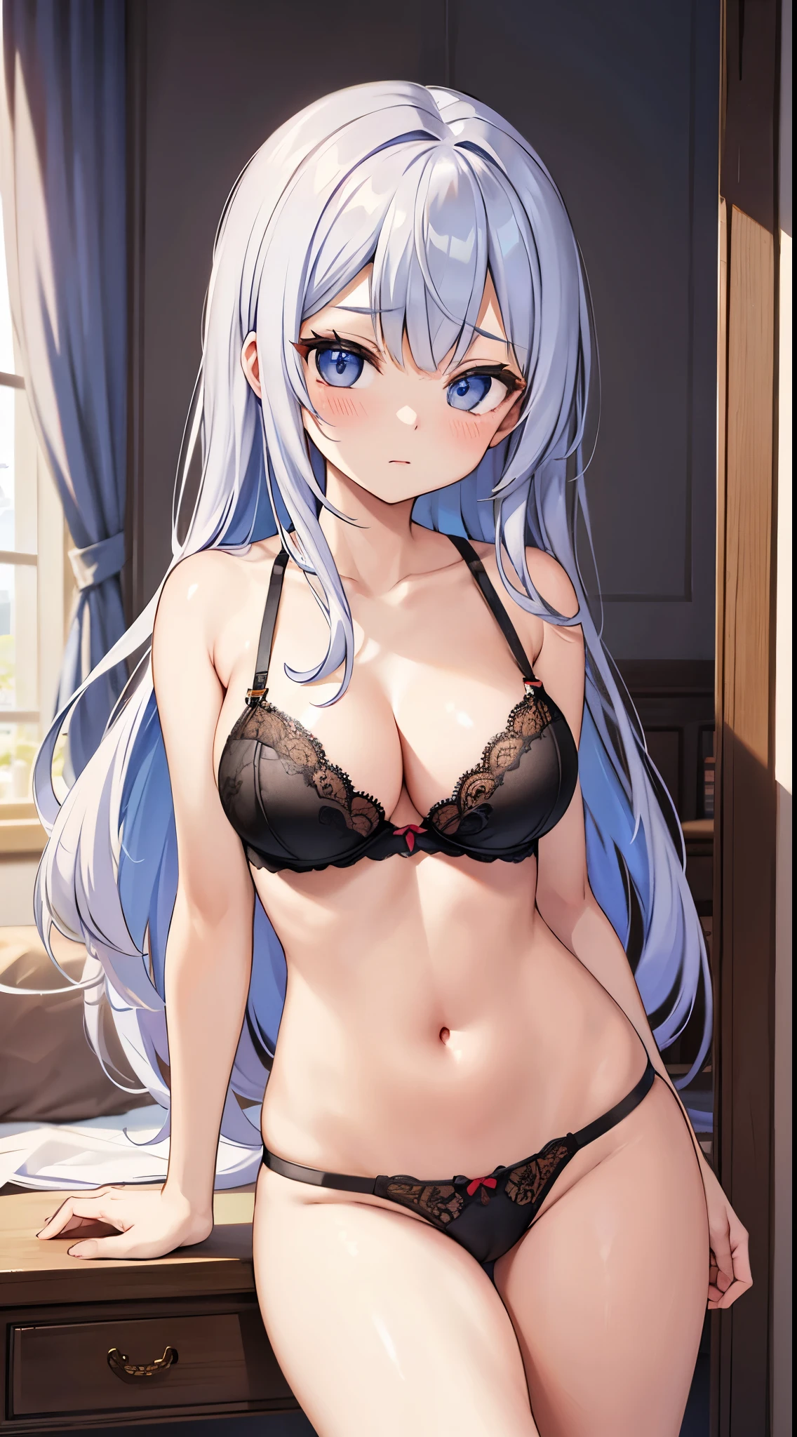 masterpiece, bra, panty, perfect anatomy, cute, beautiful, beauty, beautiful eyes