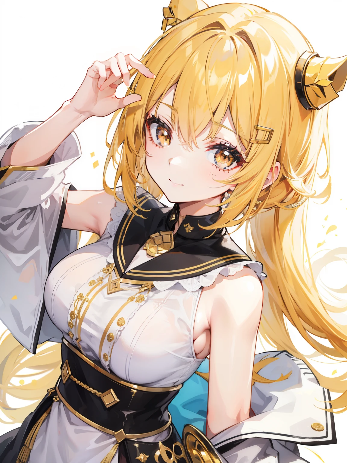 gold eyes，happy girl