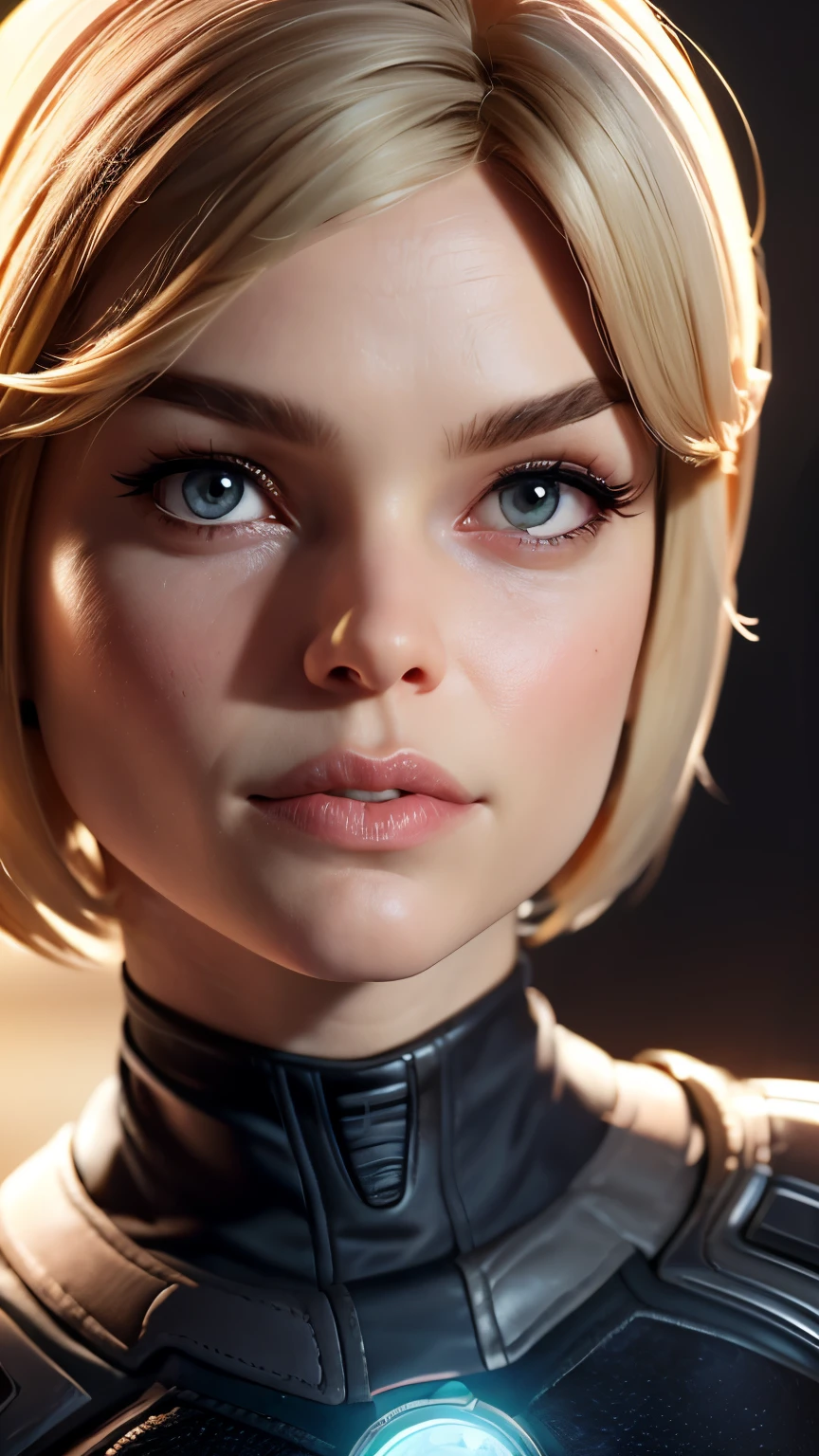 photo of Alice Eve, RAW, beautiful woman, ((portrait)), ((detailed face:1.2)), ((detailed facial feature, detailed skin, clear skin), (perfect proportioned body), (short bob cut hair), (wearing mass effect n7 armor suit), (high detailed alien planet), (holographic omni tool), (realistic photo, best quality, detailed), (8k wallpaper), (cinematic lighting, dramatic lighting) (sharp focus, intricate)