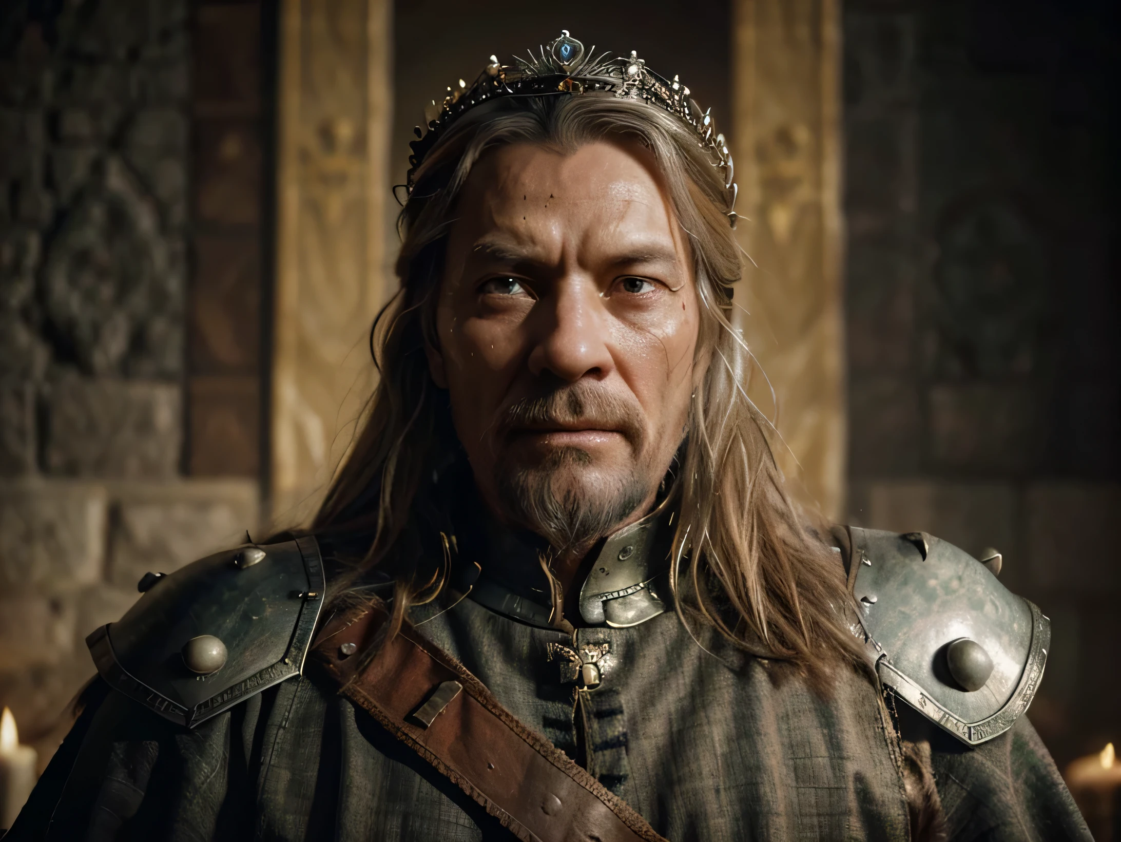 a crying king with a crown on his head old medieval king, no castelo, Grande Rei de Stovokor, retrato do velho rei medieval, king richard the lionheart, Rei Arthur, Cate Blanchett como rainha medieval, eles fazem guerra, Bryan Cranston como Thor, de bruxo (2021), Barba Cinzenta montado no cavalo