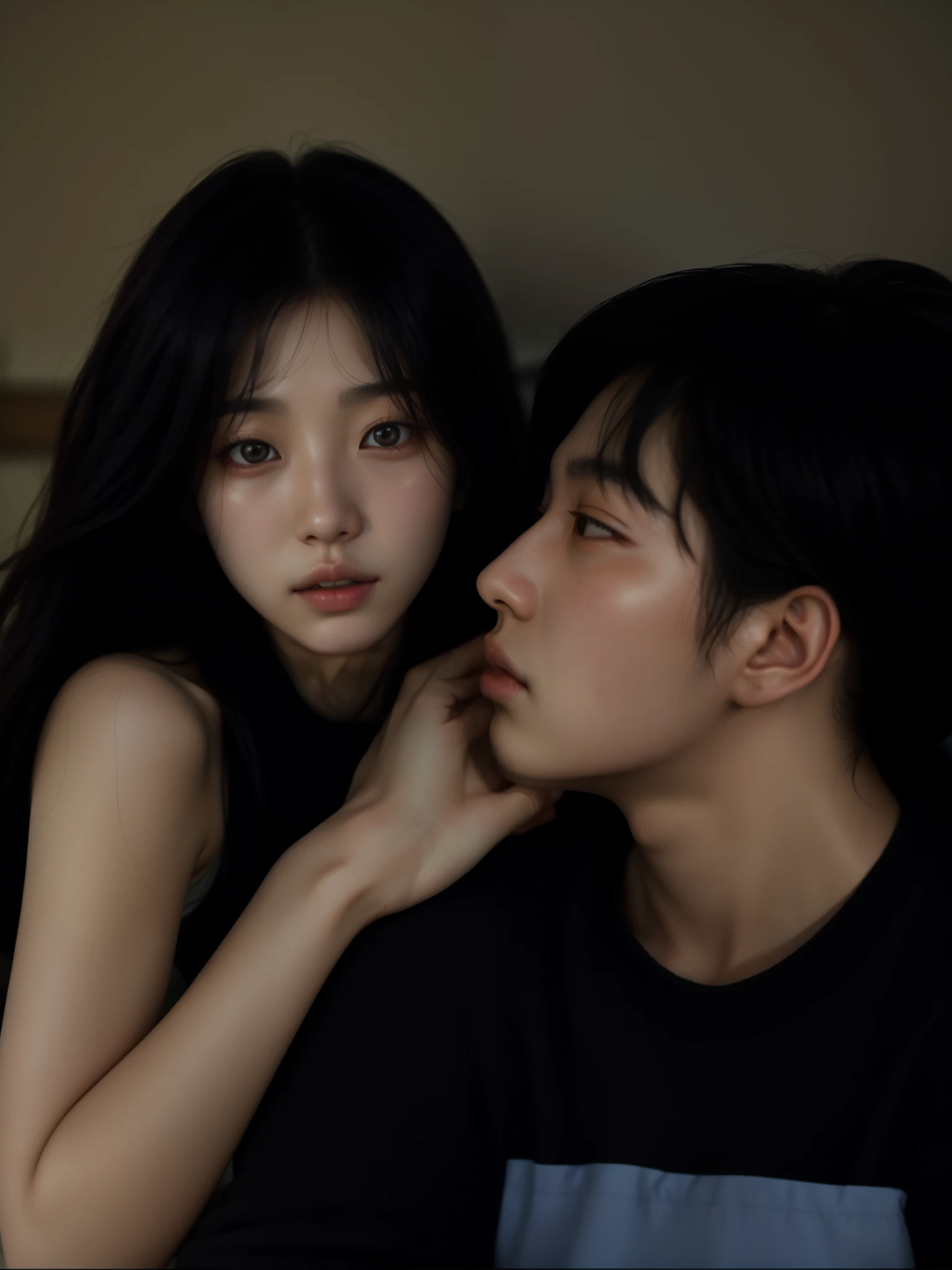 Mujer arafed con un hombre que se frota la cara., jinyoung shin, ulzzang, bae suzy, my God, ruan jia and brom, exclusivo, imagen filtrada, con ella larga, kim taejin, con hiedra, sha xi, iu lee ji-eun como supervillano, foto de perfil, alessio albi y shin jeongho, artista coreano