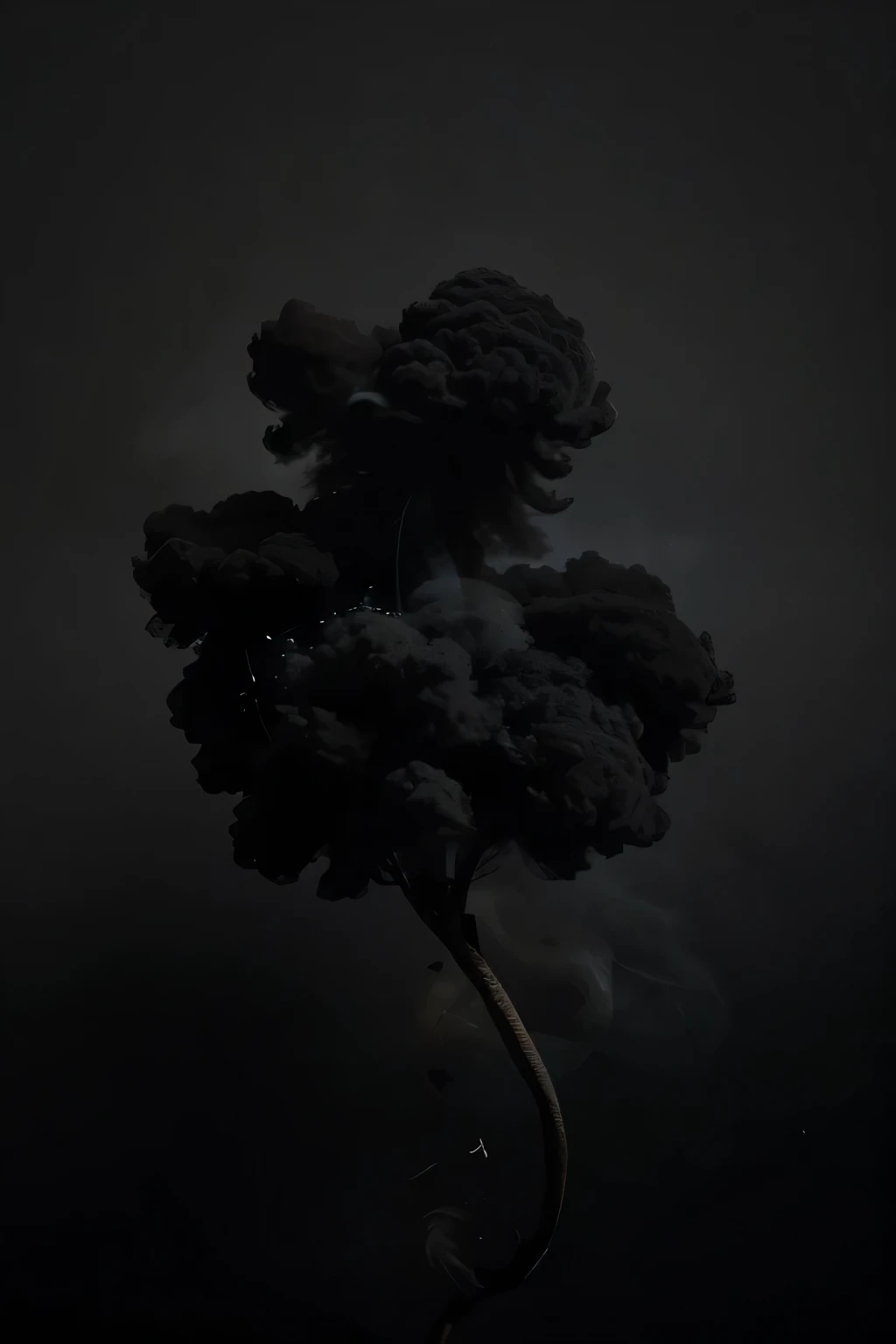 dark gray smoke with a minimalist background, autofocus on the center of the artwork