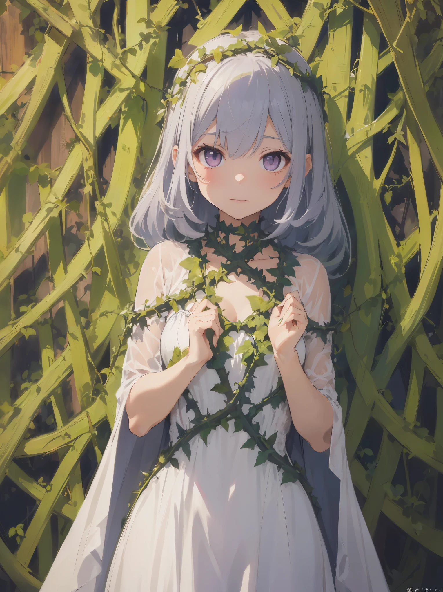 Shady theme，（Blood on the flowers：1.33）,[thorns：flowers of various colors：0.4]，
（身体上盛开flowers of various colors：1.3）
（Thorns entangled body：1.3，Blooming colorful flowers：1.3），（Limbs pulled by thorns：1.366），
1 girl，solo，（Nun&#39;s Clothes：1.3），white hair，（The chest is moderate+Perfect body：1.3），
（Blood on the legs：1.1），
（sad+tears）：1.3），
（detail light），（extremely delicate and beautiful），Volumetric light，best shade，film lighting，flash，depth of field，dynamic poses，[nsfw:0.88]，Oily skin，Idol，thorns
（（White flowers、Green Flower、Orange Blossom、Purple Flower、blueflower）：1.366）
[（sfw）：：1]，[Delicate fingers and hands：0.55]：：0.85]，
Full body image，Dynamic perspective，