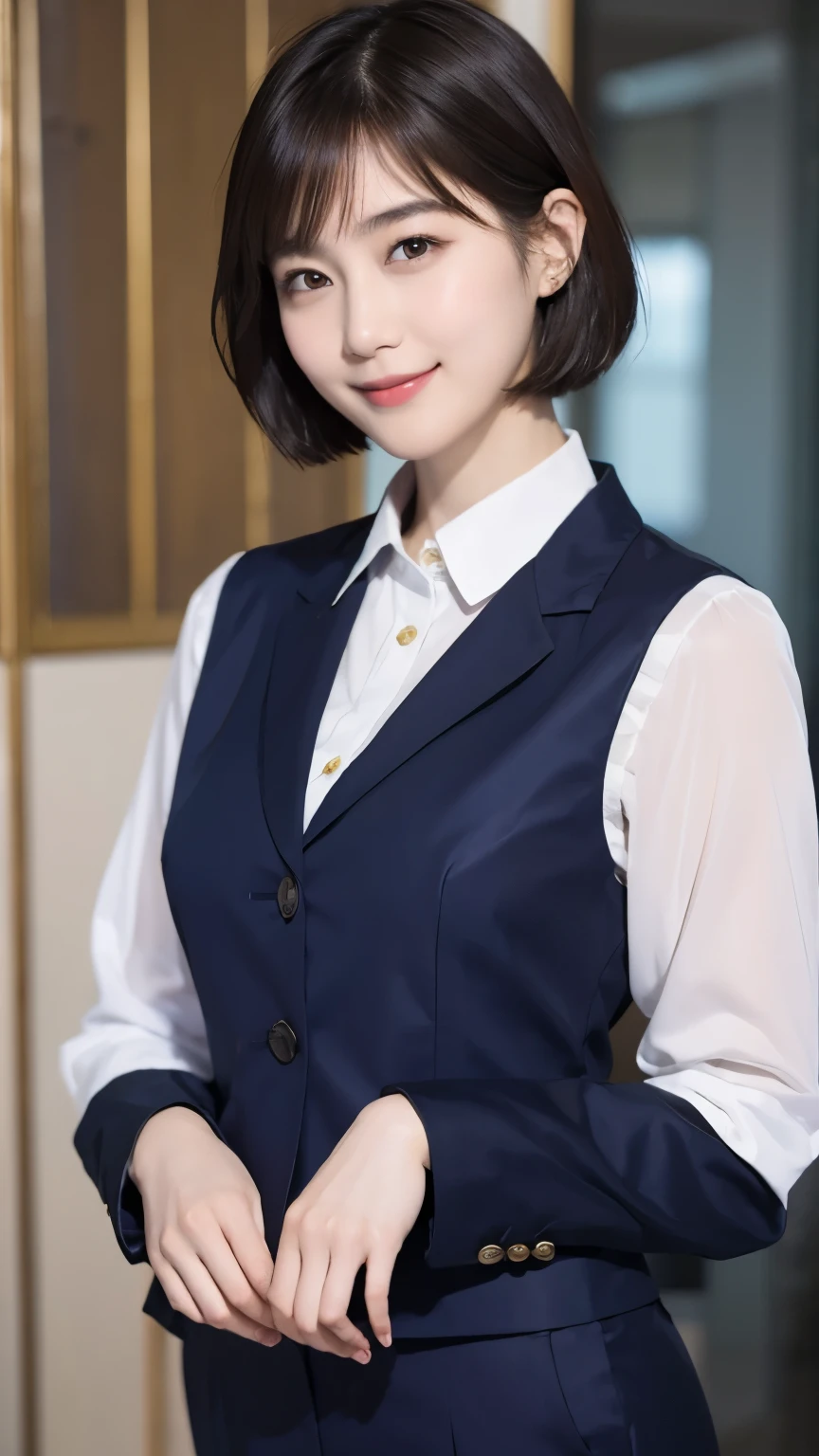 168
Shorthair, a 20 yo woman, gentle smile, working suit
