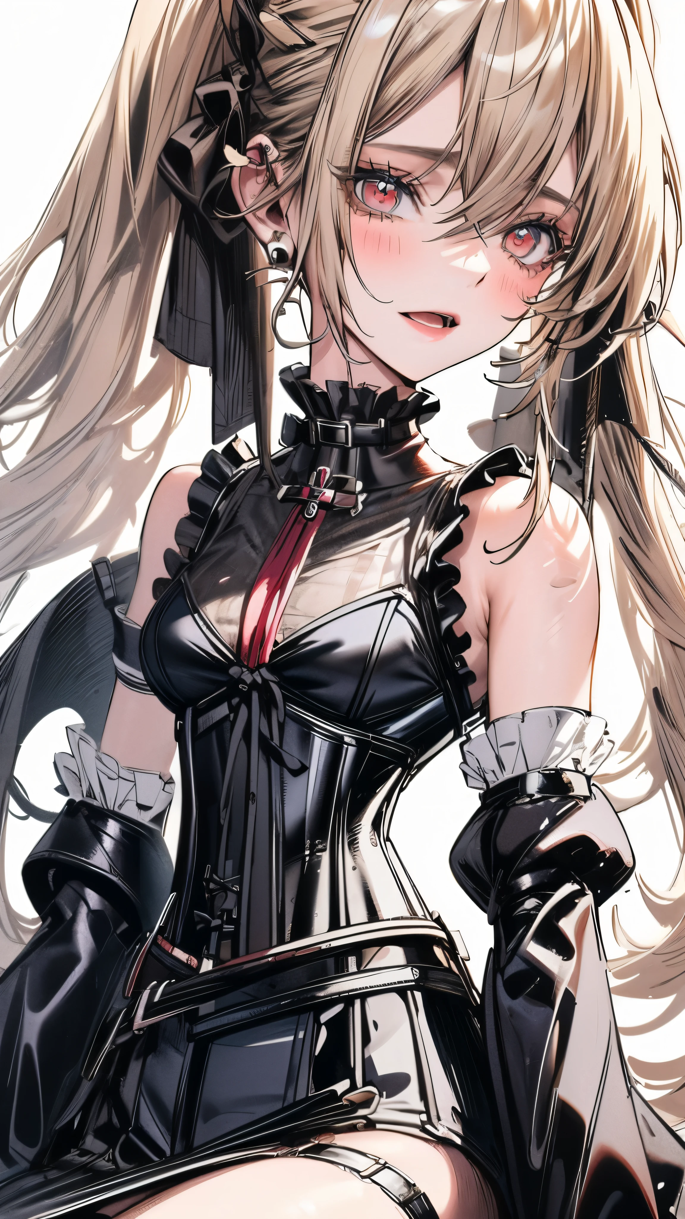 (((masterpiece)))、((highest quality))、(Super detailed)、(CG illustration)、(so beautiful ))、cinematic light、(((1 Mechanical Girl)))、 SF、Apocalypse、erotic grotesque、(beautiful and luxurious:1.2)、(1 girl:1.3)、facing the front, (double breasted,under bust:1.2), gap between buttons,(((corset belt))),(((high waist mile
