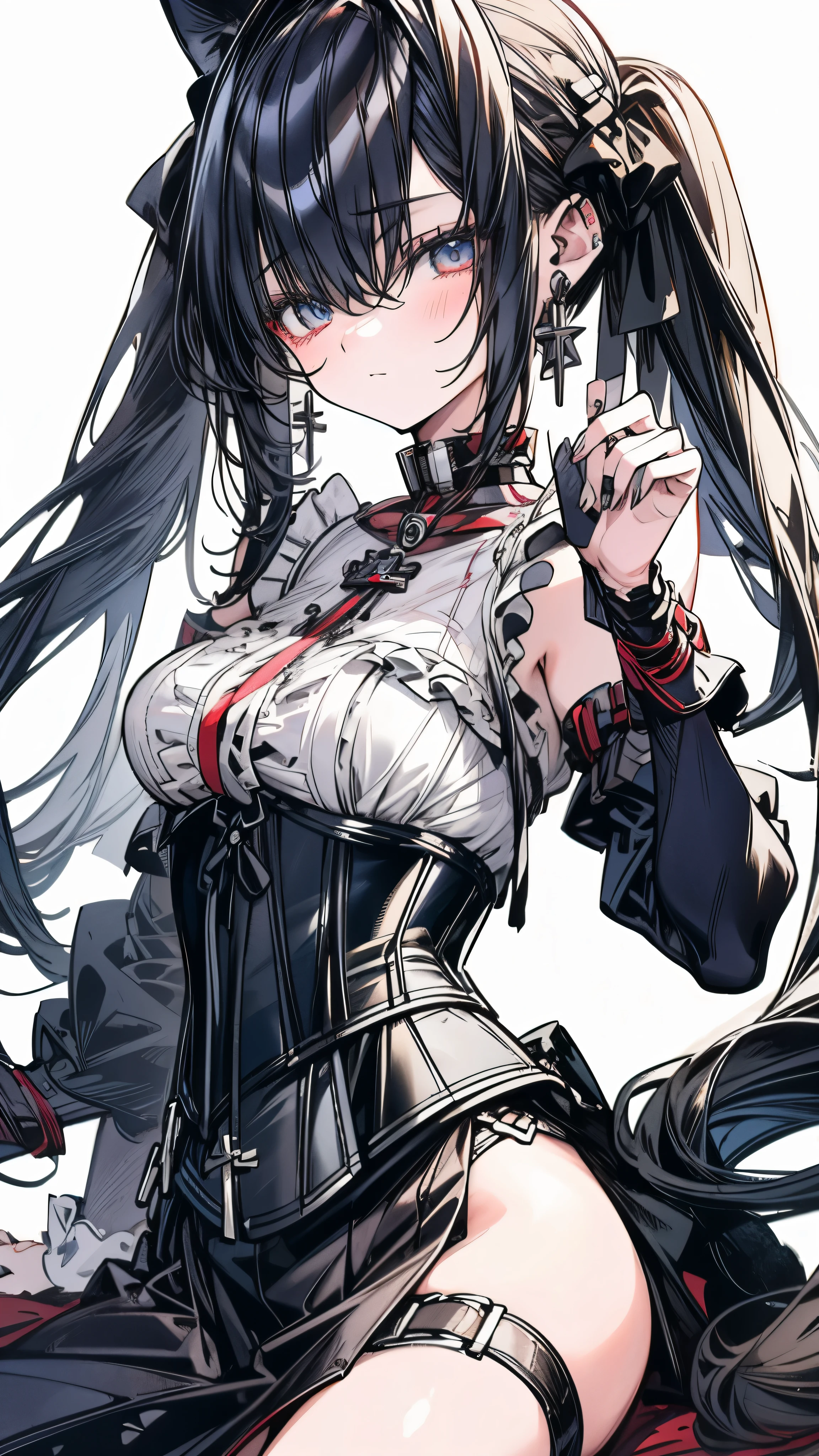(((masterpiece)))、((highest quality))、(Super detailed)、(CG illustration)、(so beautiful ))、cinematic light、(((1 Mechanical Girl)))、 SF、Apocalypse、erotic grotesque、(beautiful and luxurious:1.2)、(1 girl:1.3)、facing the front, (double breasted,under bust:1.2), gap between buttons,(((corset belt))),(((high waist mile