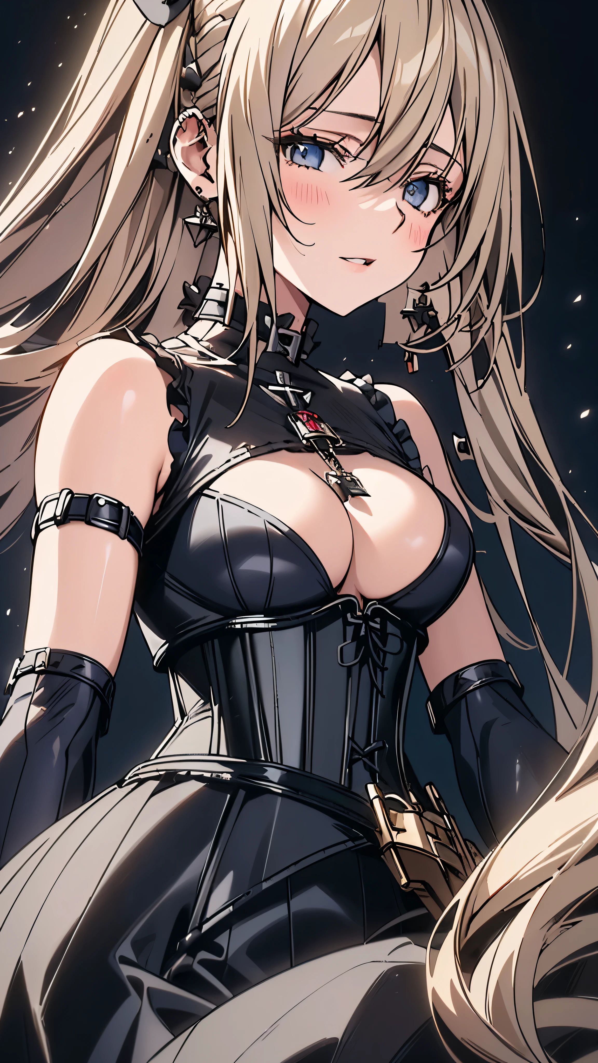 (((masterpiece)))、((highest quality))、(Super detailed)、(CG illustration)、(so beautiful ))、cinematic light、(((1 Mechanical Girl)))、 SF、Apocalypse、erotic grotesque、(beautiful and luxurious:1.2)、(1 girl:1.3)、facing the front, (double breasted,under bust:1.2), gap between buttons,(((corset belt))),(((high waist mile