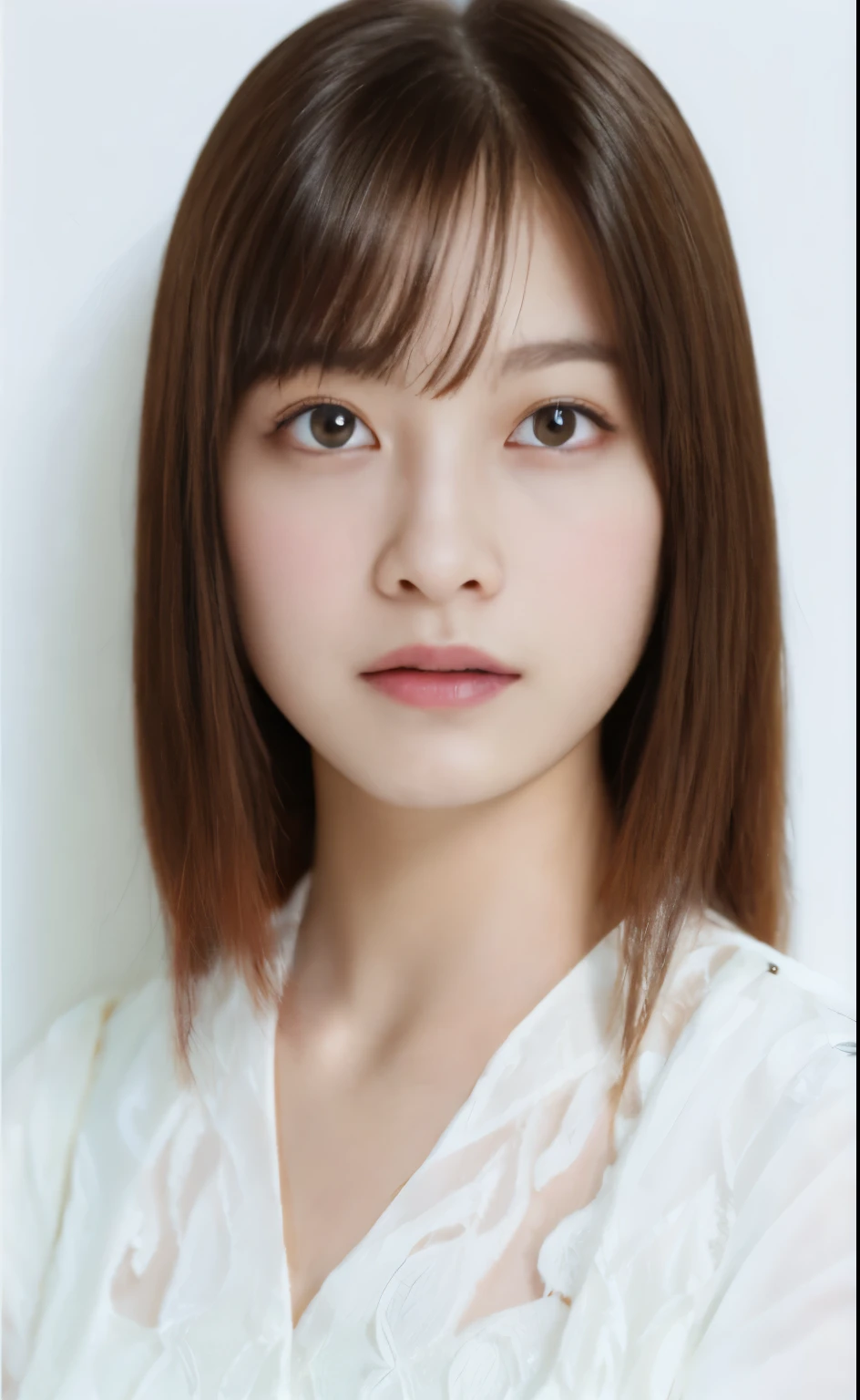 table top, highest quality, shape, Super detailed, finely, High resolution, 8k wallpaper, 完璧なダイナミックな構shape, fiery, face without makeup, transparent skin, finelyて美しい目, white cloth, sexy face, (open your mouth:0.8), dazzling white light background