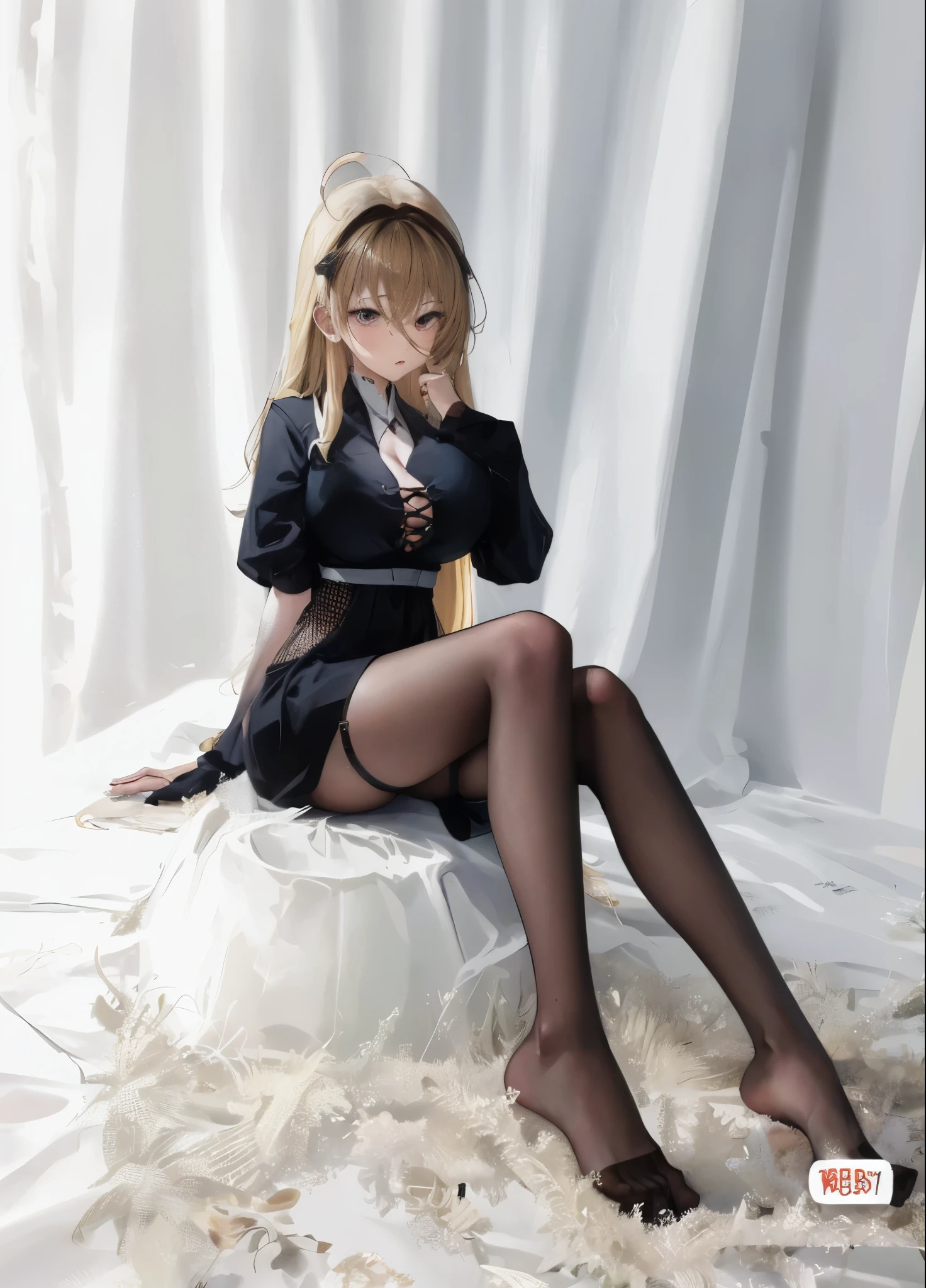 girl。Big breasts,no shoes,long blonde hair