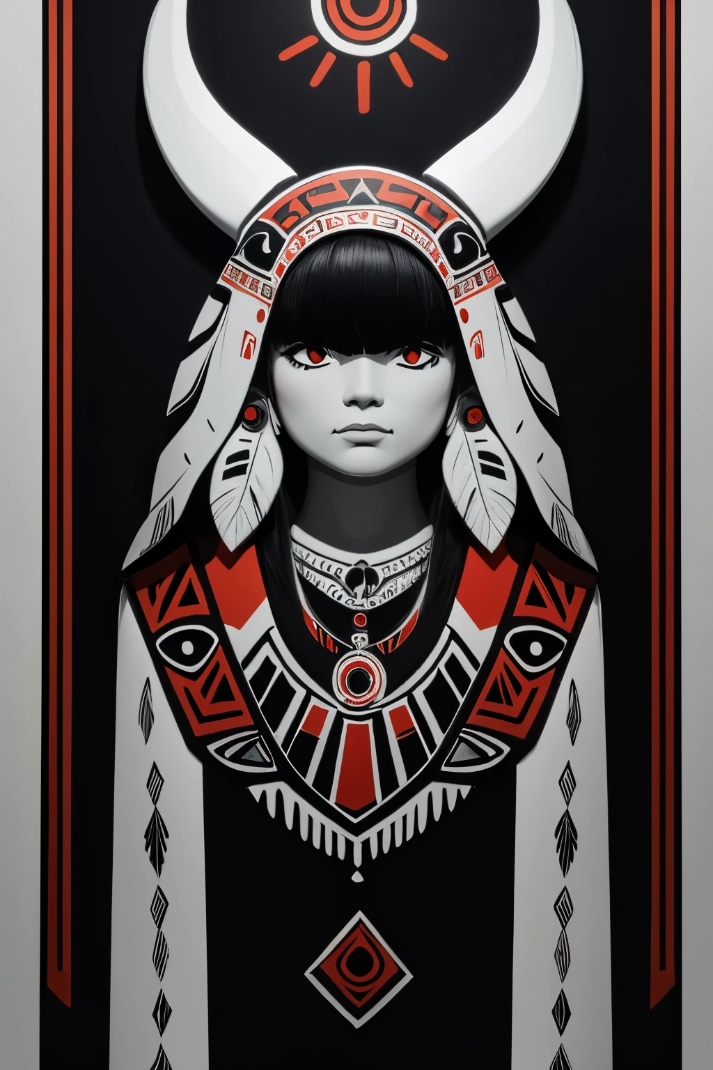 Pacific Northwest Coast Whale Haida Art Native American Tribal Art painted bioluminescent black red white background