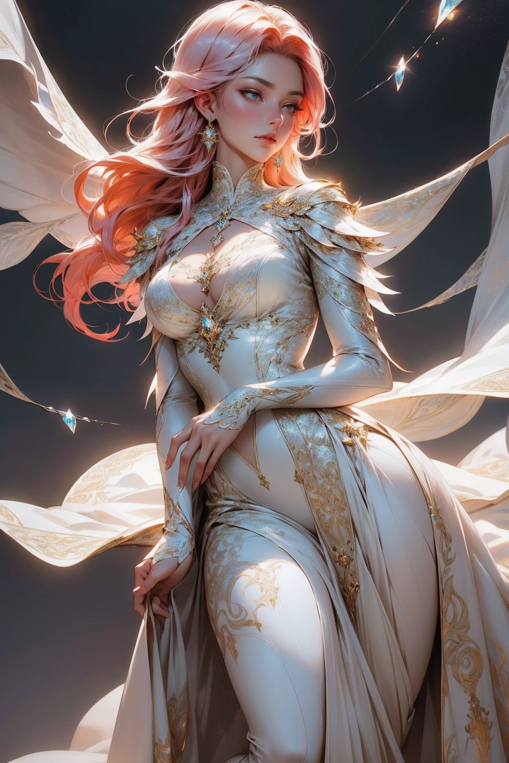 {-erro_de_anatomia:1.0}(best quality,4k,8k,highres,masterpiece:1.2), ultra-detailed, (realistic,photorealistic,photo-realistic:1.37), mature milf, illyasviel von einzbern, redhead hair, full body, vibrant colors, glowing skin, mesmerizing eyes, elegant pose, enchanting background, delicate lace dress, surreal lighting, ethereal atmosphere, mystical aura, intricate details, artistic medium, digital illustration, fantasy, anime , mouth closed. Different posture , dynamic poses, mouth closed. Different posture, backwards, with chin resting on shoulder. Perfect fingers. Looking ahead, crystal eyes