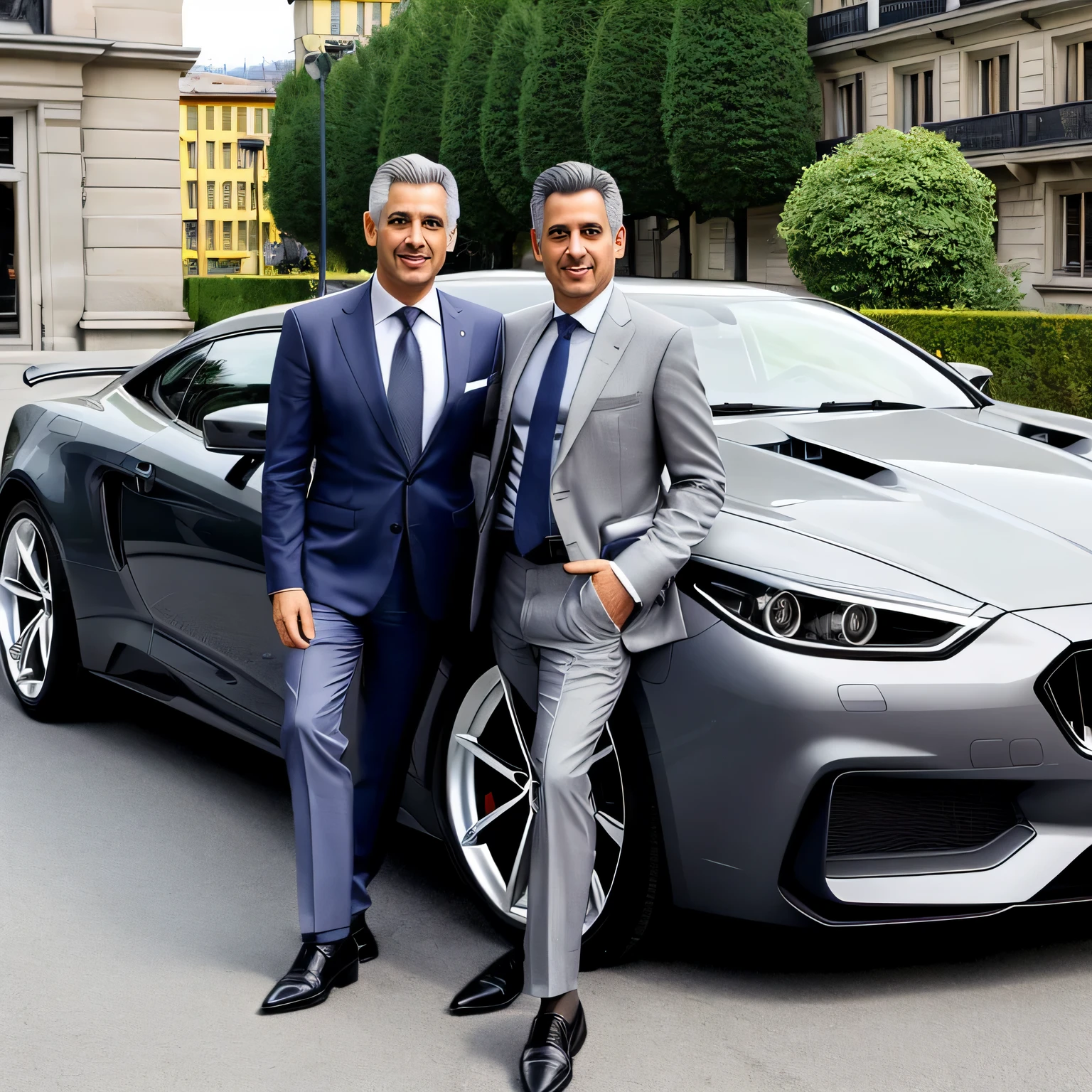 bel homme de 45 ans homme d&#39;gray hair businessman with a sexy costar in Geneva with a nice car