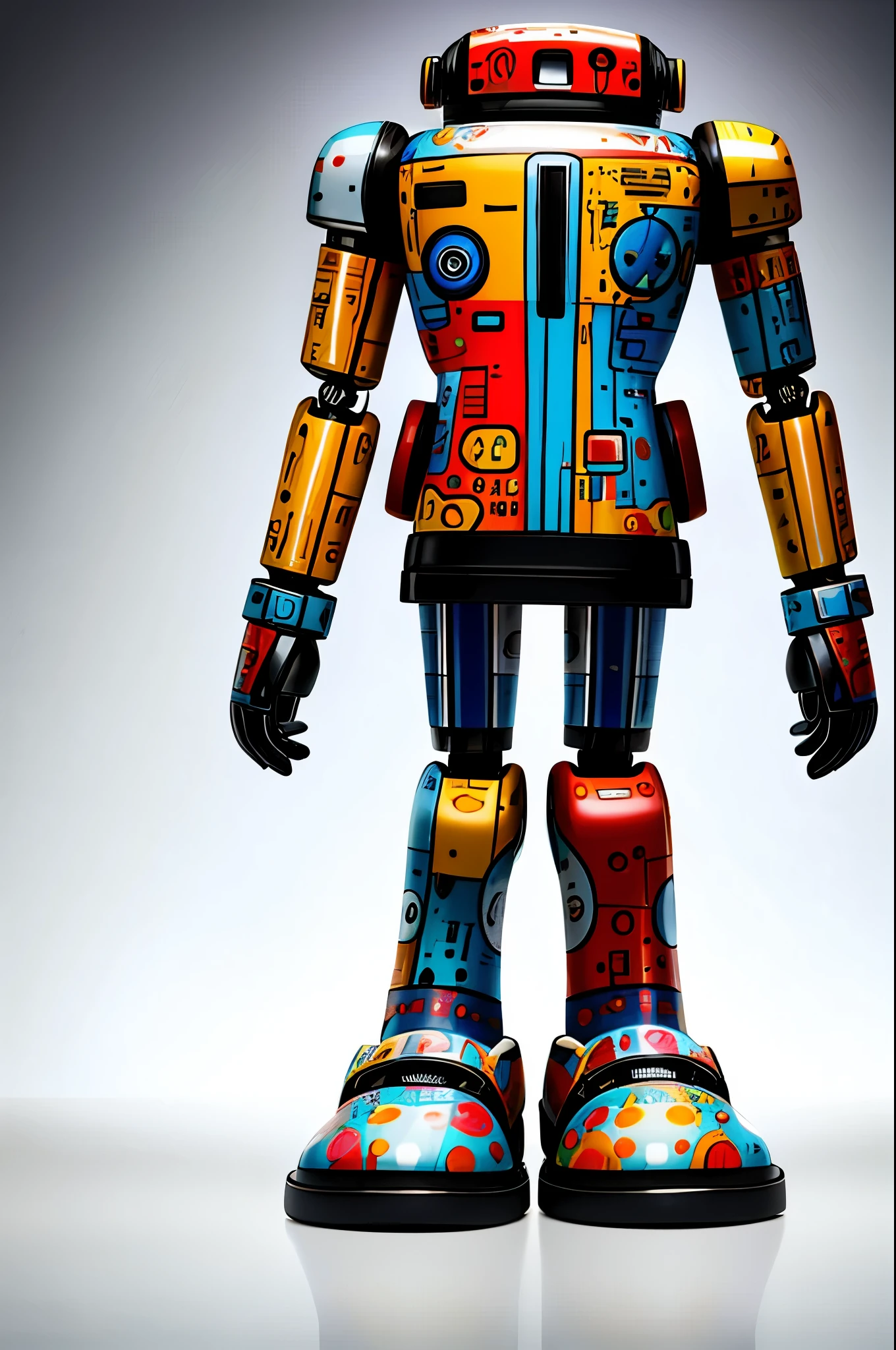 best quality,ultra-detailed,realistic,photorealistic:1.37,android robot,metallic texture,glowing LED eyes,mechanical joints and gears,high-tech futuristic background,robotic arm,advanced AI,interacting with humans,stainless steel shell,sculpted details,motion sensors,advanced engineering,sharp focus,bokeh,studio lighting,vivid colors,concept artists
