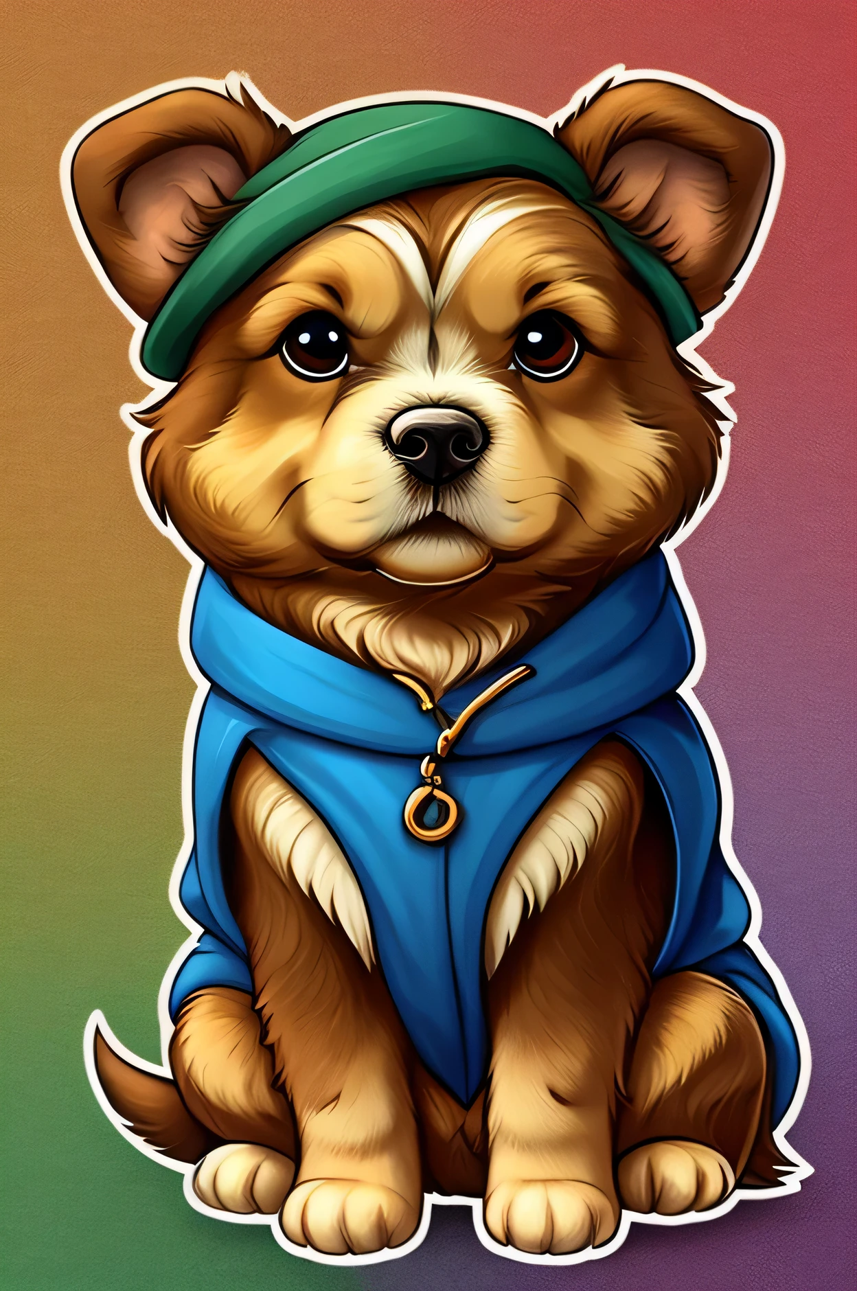 sticker com a face de vinte filhotes de cachorros diferente com cores diferentes em uma matriz com 5 linhas e 4 colunas