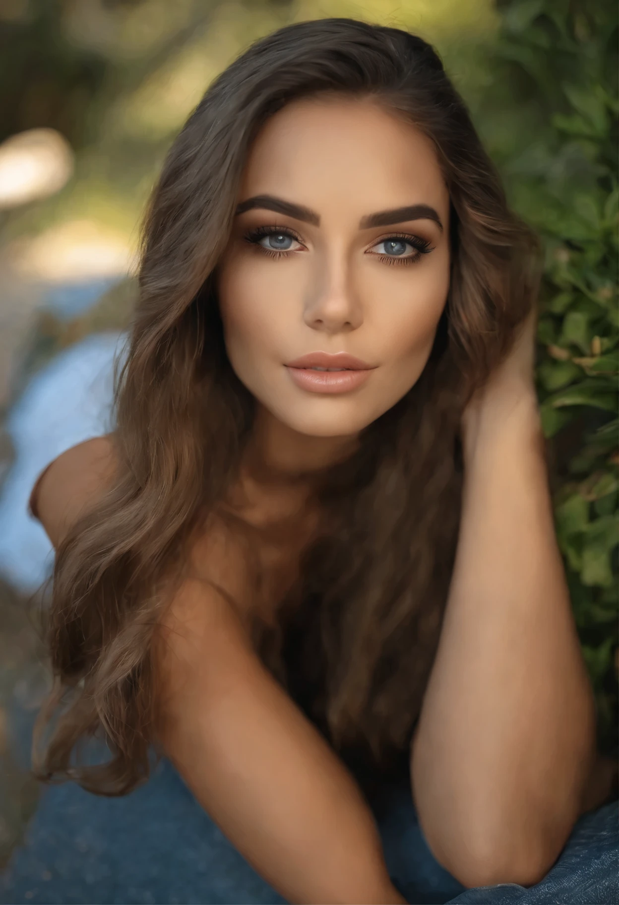 mulher arafada totalmente , Garota sexy com olhos azuis, ultra realistic, meticulosamente detalhado, Retrato de Sophie Mudd, cabelo loiro e olhos grandes, foto profissional de corpo inteiro, olhos do quarto, Violeta Myers, sem maquiagem, maquiagem natural, de costas olhandoo para camera, cara com artgram, maquiagem sutil, Impressionante foto de corpo inteiro, na quadra de tenis, por do sol, concentrada, busto de tamanho grande sexy, praticando yoga