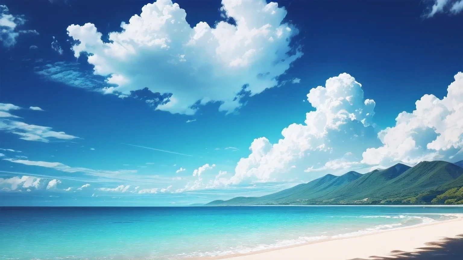 wide screen, day time, blue sky, clouds, scenery, high quality, masterpiece, 4K, front lighting