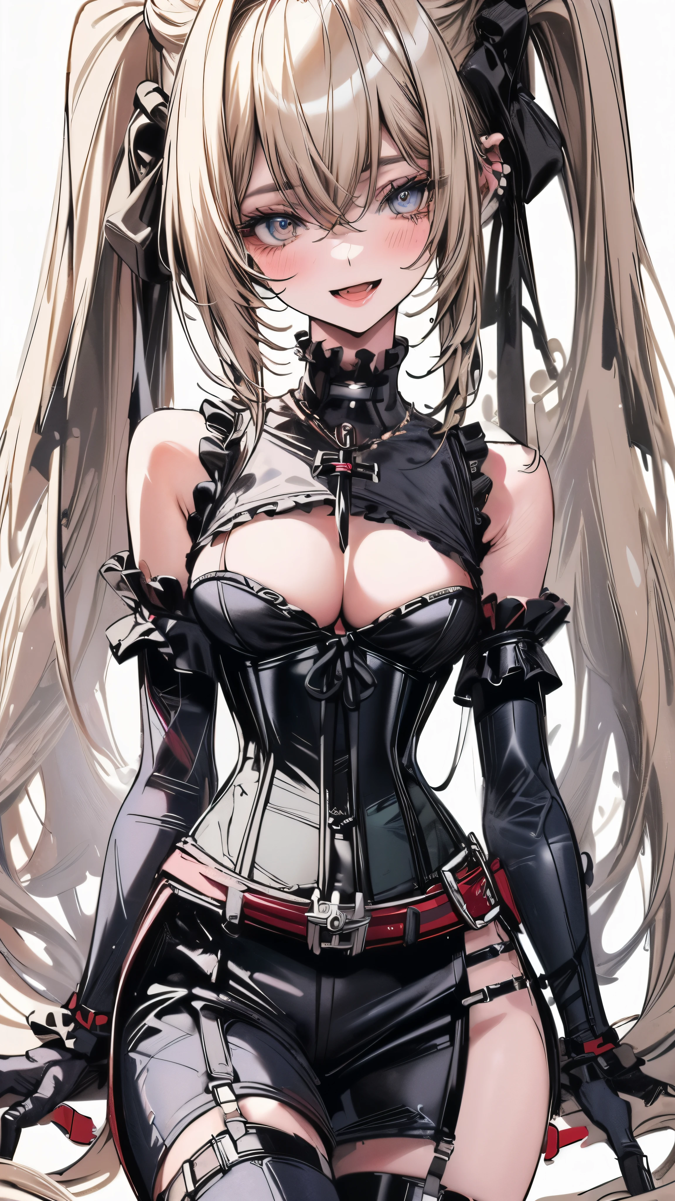 (((masterpiece)))、((highest quality))、(Super detailed)、(CG illustration)、(so beautiful ))、cinematic light、(((1 Mechanical Girl)))、 SF、Apocalypse、erotic grotesque、(beautiful and luxurious:1.2)、(1 girl:1.3)、facing the front, (double breasted,under bust:1.2), gap between buttons,(((corset belt))),(((high waist mile