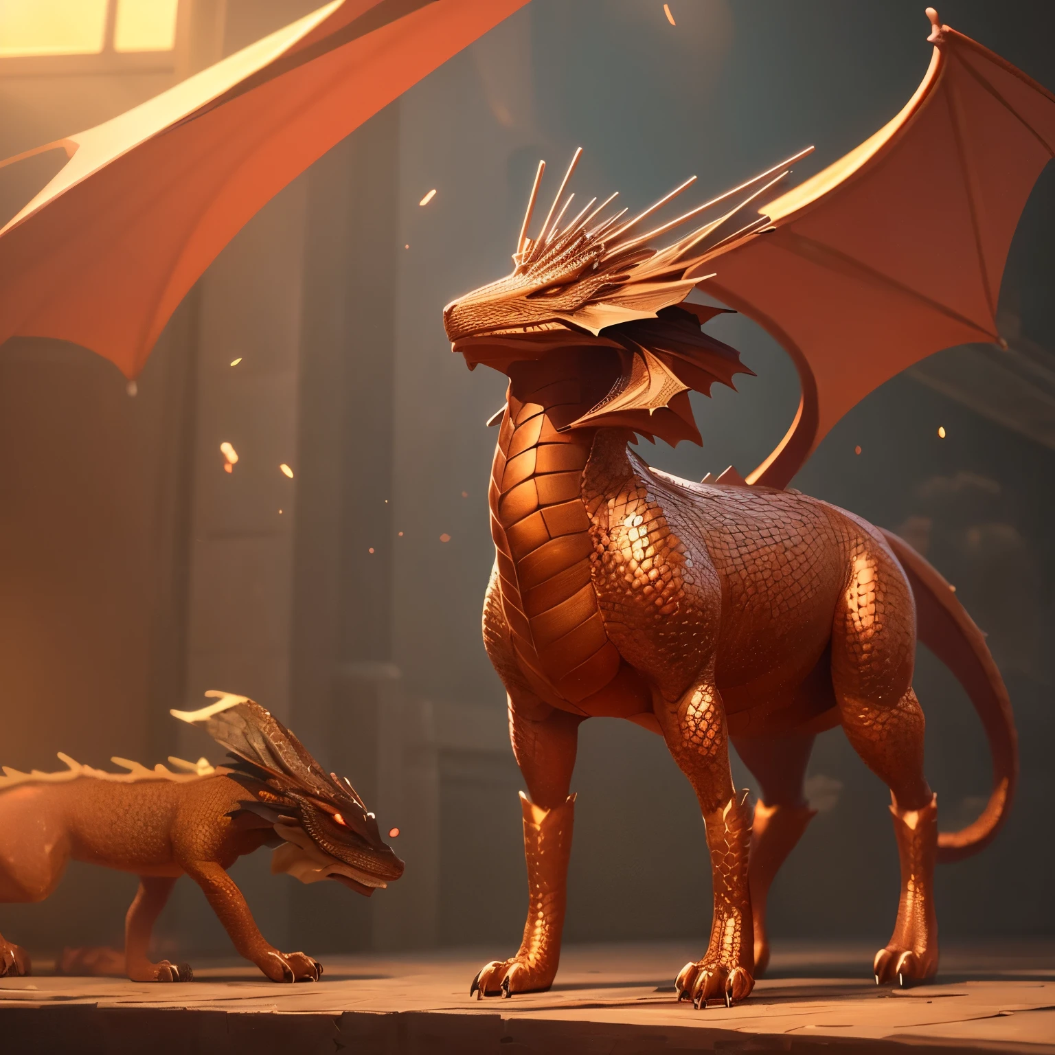 Copper dragon on four legs