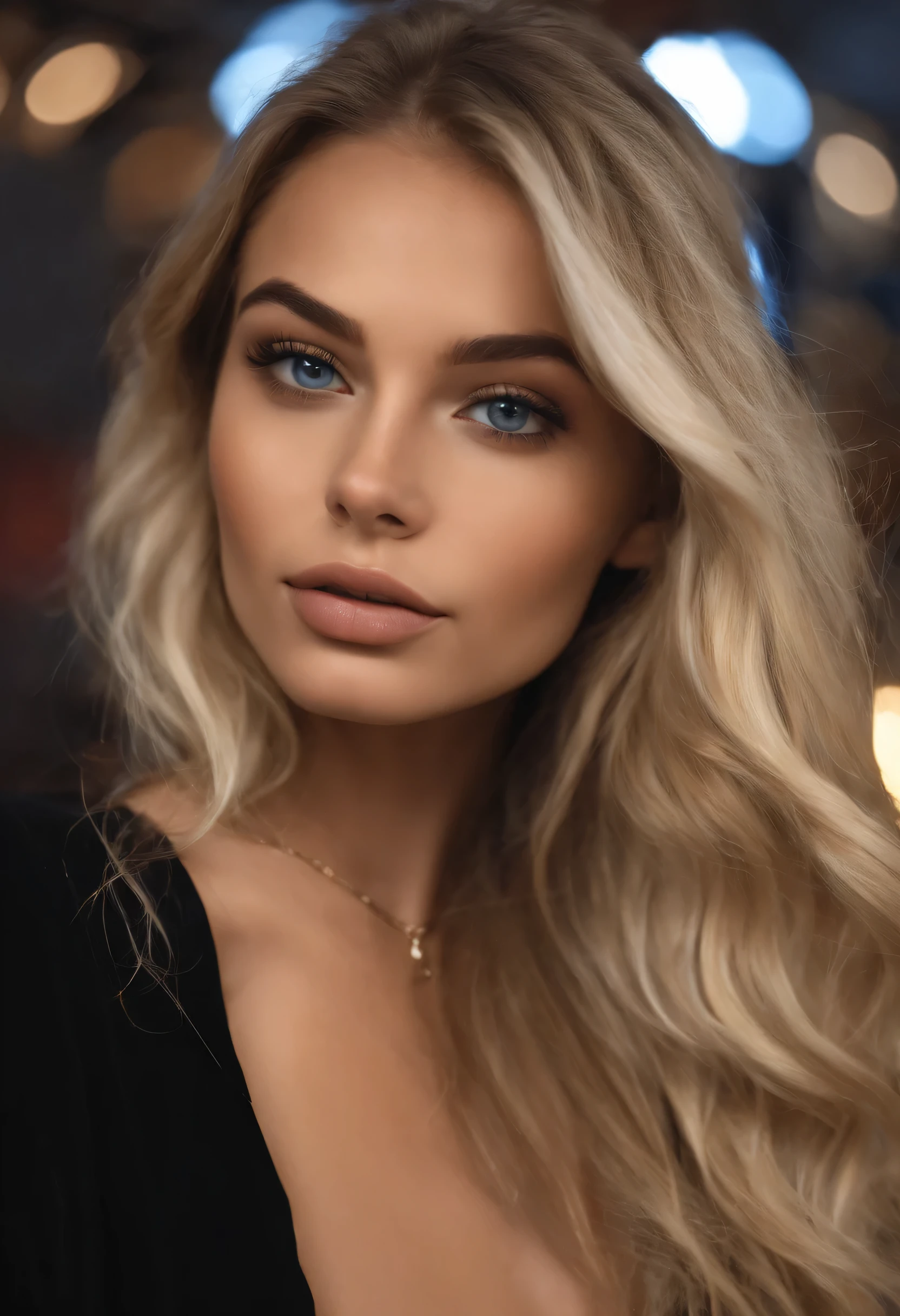 Woman in nightclub, fille sexy aux yeux bleus, Portrait de Sophie Mudd, Portrait de Korina Cope, cheveux blonds et grands yeux, selfie d&#39;une jeune femme, Son maquillage, maquillage naturel, Regardez directement dans la caméra, Visages avec artgrammes, Maquillage subtil, Superbes photos de tout le corps, dans la pièce, gros seins pleins, une blonde, latine, salle de sport