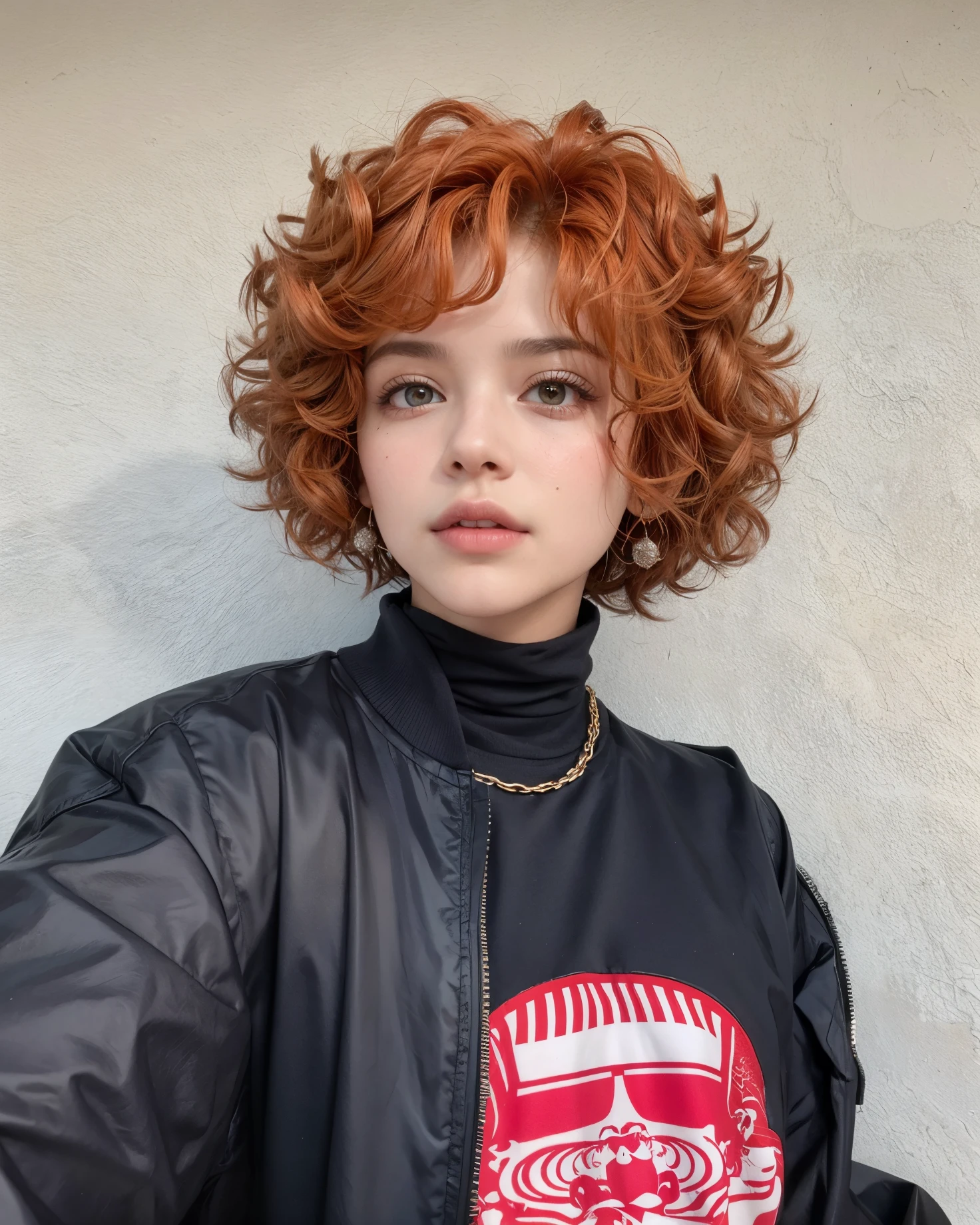 Mujer arafed con el pelo rojo y una chaqueta negra posando para una foto, cabello rizado color cobre, pelo superior rizado y corto, with Pelo rizado pelirrojo, pelo rojo rizado, Cabello pixie rizado, very pelo corto y rizado, Pelo rizado pelirrojo, pelo corto y rizado, Cabello rizado pixie cortado, chica de pelo rubio corto y rizado, flequillo rizado, peinado rojo de ronald mcdonald