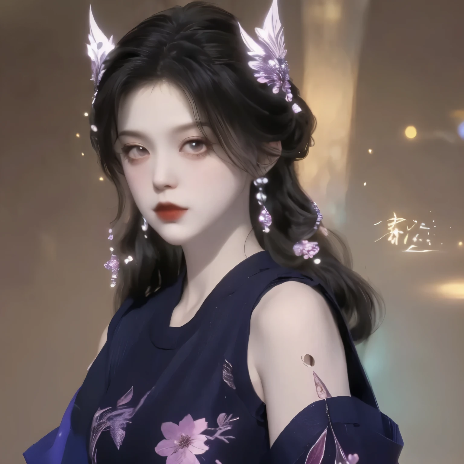 Kocho Shinobu extremely detailed and high resolution masterpiece, Dynamic action of the beautiful yet deadly Demon Slayer. Emphasizing the intricate details of her butterfly-themed outfit and the fierce expression on her face. Set the scene at dusk, Set against the backdrop of tranquil pond and cherry blossom petals. Create an ethereal beauty and power with rich colors and volumetric light.