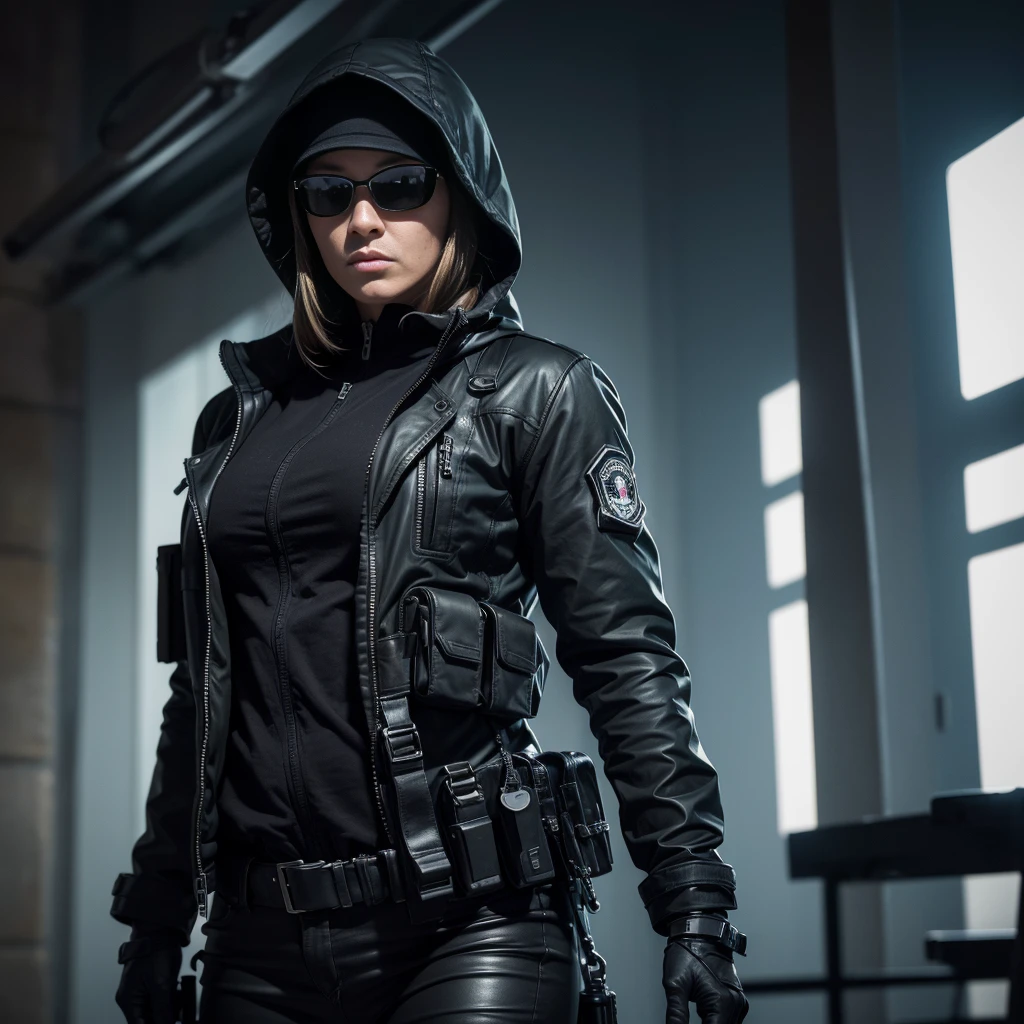 (best quality,4k,8k,highres,masterpiece:1.2),ultra-detailed,(realistic,photorealistic,photo-realistic:1.37),mysterious,stealthy,secret agent,spy,hidden agenda,infiltration,nighttime operation,subterfuge,surveillance,sleek,disguised,undercover,covert operations,black suit,sunglasses,earpiece,high-tech gadgets,encrypted messages,suspenseful,silent footsteps,invisible,clandestine,,explosive ending,edge of the seat,action-packed,escape,adrenaline rush,thrilling chase,heart-pounding,high stakes,mission,unmasking the truth,behind the scenes,hidden identity,unseen danger,classified information,elusive,target,shadowy figure,dangerous femme fatale,encrypted files