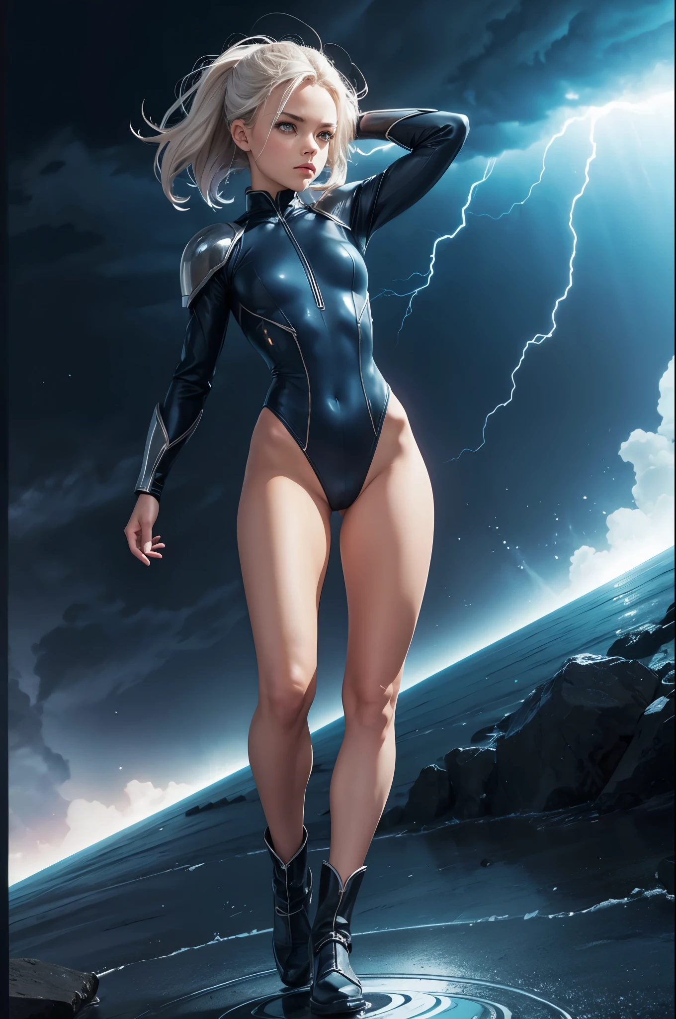full body, storm girl, long sleeve leotard