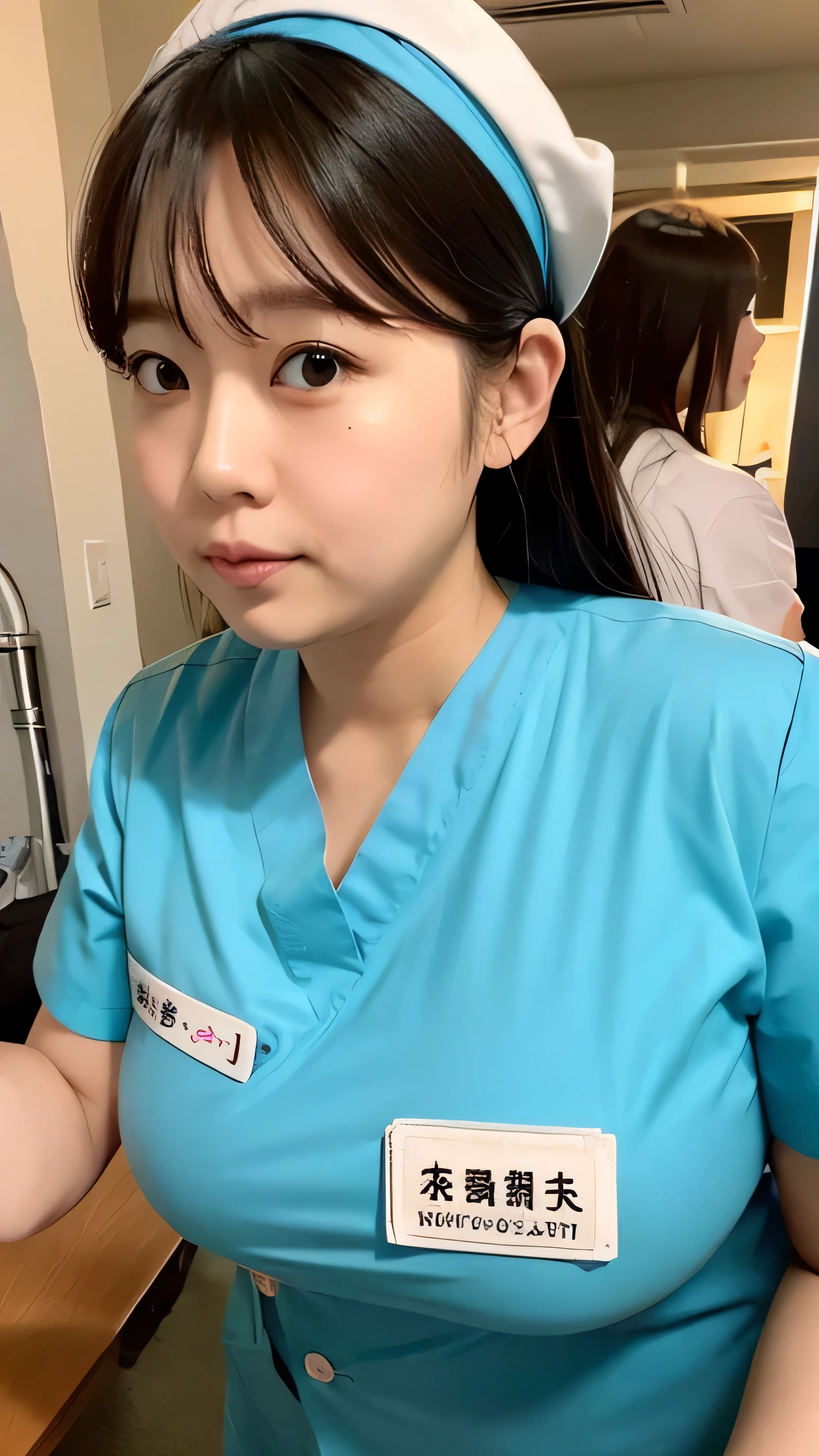 In a hospital,White nurse's uniform,cross-eye,huge tit,weeping ,Extremely exciting,Suffocating,Can't breathe,climaxing,climaxing,Hyperemia of facial skin,Rapid heartbeat,staredown,It's almost gone, To go