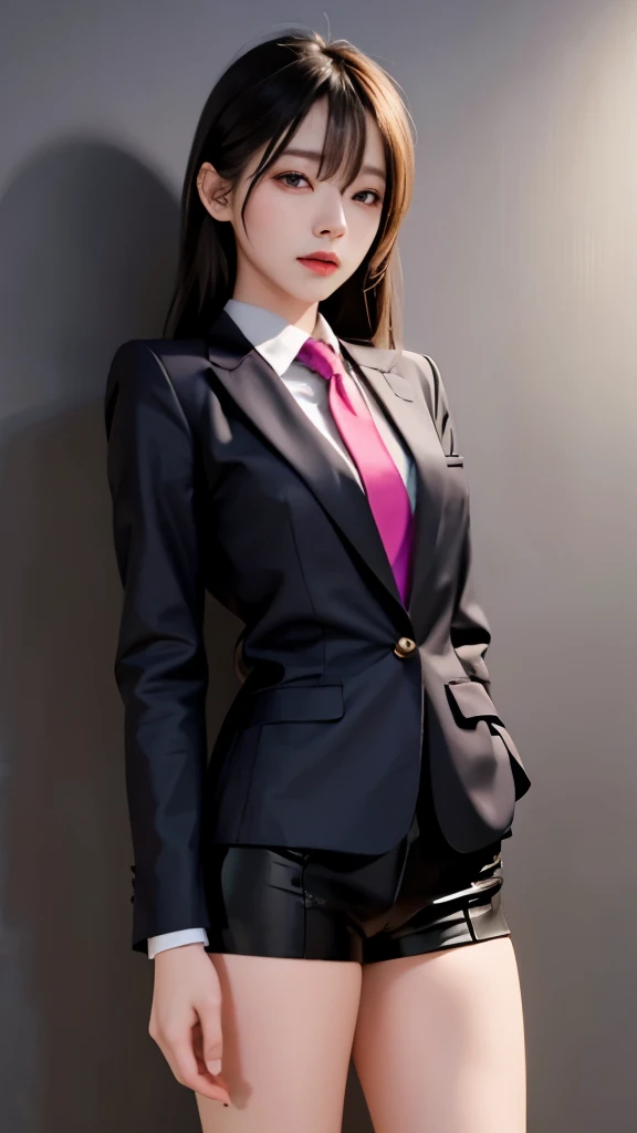 long hair, woman, suit, thin, 25 years old, Japanese