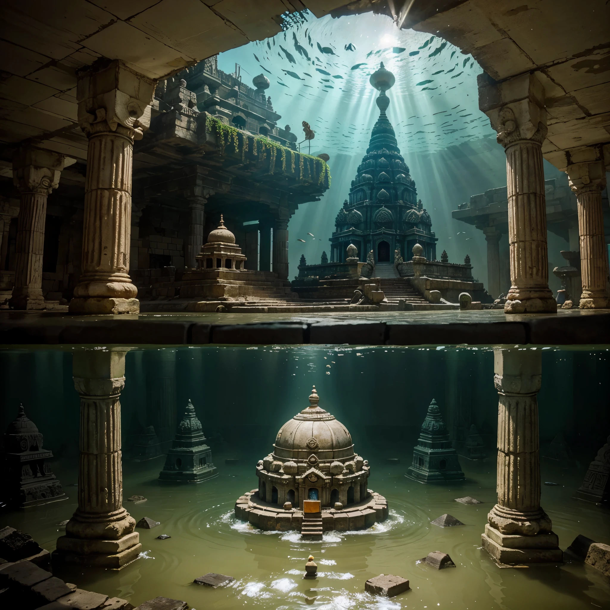 Lost city of dwarka images , hd , under water, Hindu temples, ancient temples, lord Krishna 