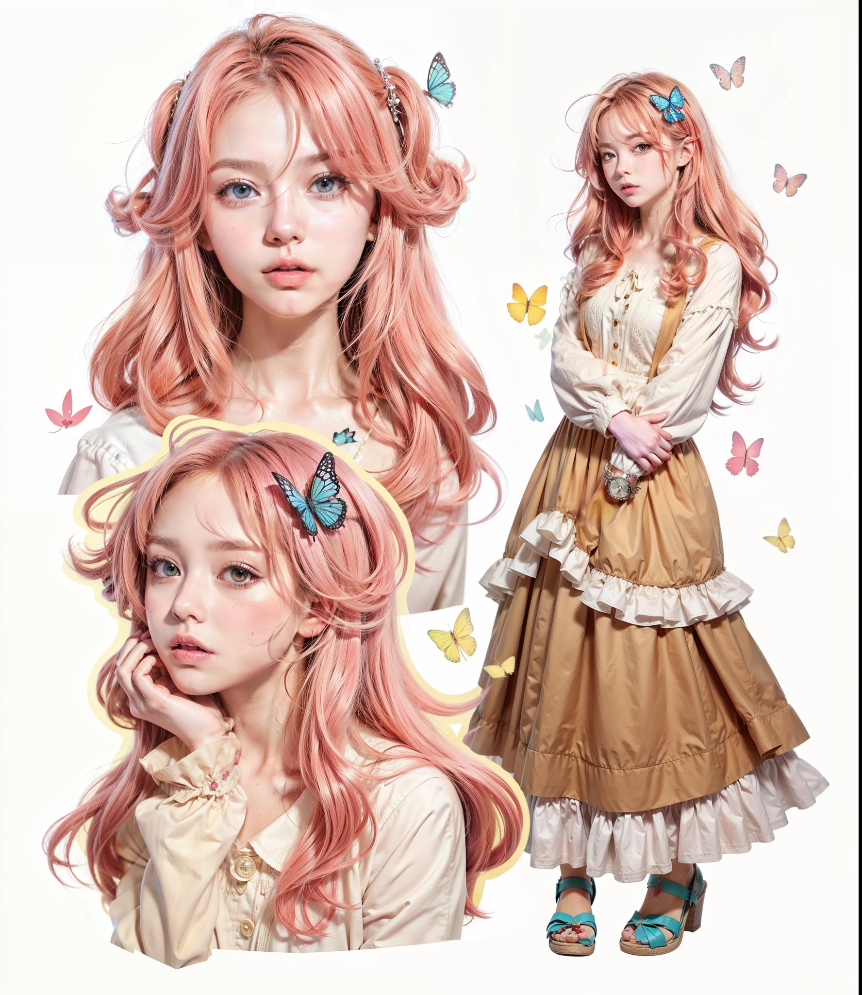 dos personajes de anime con cabello rosado y alas de mariposa, cute aesthetic with flutter, Fanart detallado, pretty anime character design, [ character design ], lindo estilo de arte, personaje de estilo anime, marin kitagawa fan art, in bowater art style, beautiful Estilo de arte animado, Estilo de arte animado, anime art style, arte oficial del personaje, fanart exquisito muy detallado, anime character design