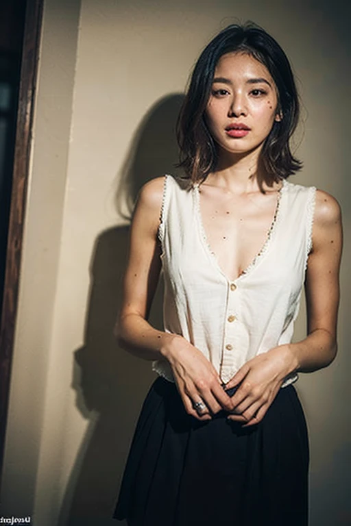 ((SATIN)), ((STRADDLING)), ((BRAIDED HAIRSTYLE)), ((Big Tits:0.6)), ((Flat Chest:1.6)), ((Closed Eyes)), ((Strapless White bra Flat Chest)), Naked, Angry pose, Angry face, masutepiece, High quality, UHD 45K, Realistic face, Realistic skin feeling , A Japanese Lady, s old, , Very cute and baby-like face, (((FLAT CHEST))), (MATRIX WORLD), ((look In front at the camera and SADNESS)), (((CUTE GIRL))), ((WHITE LIPS))