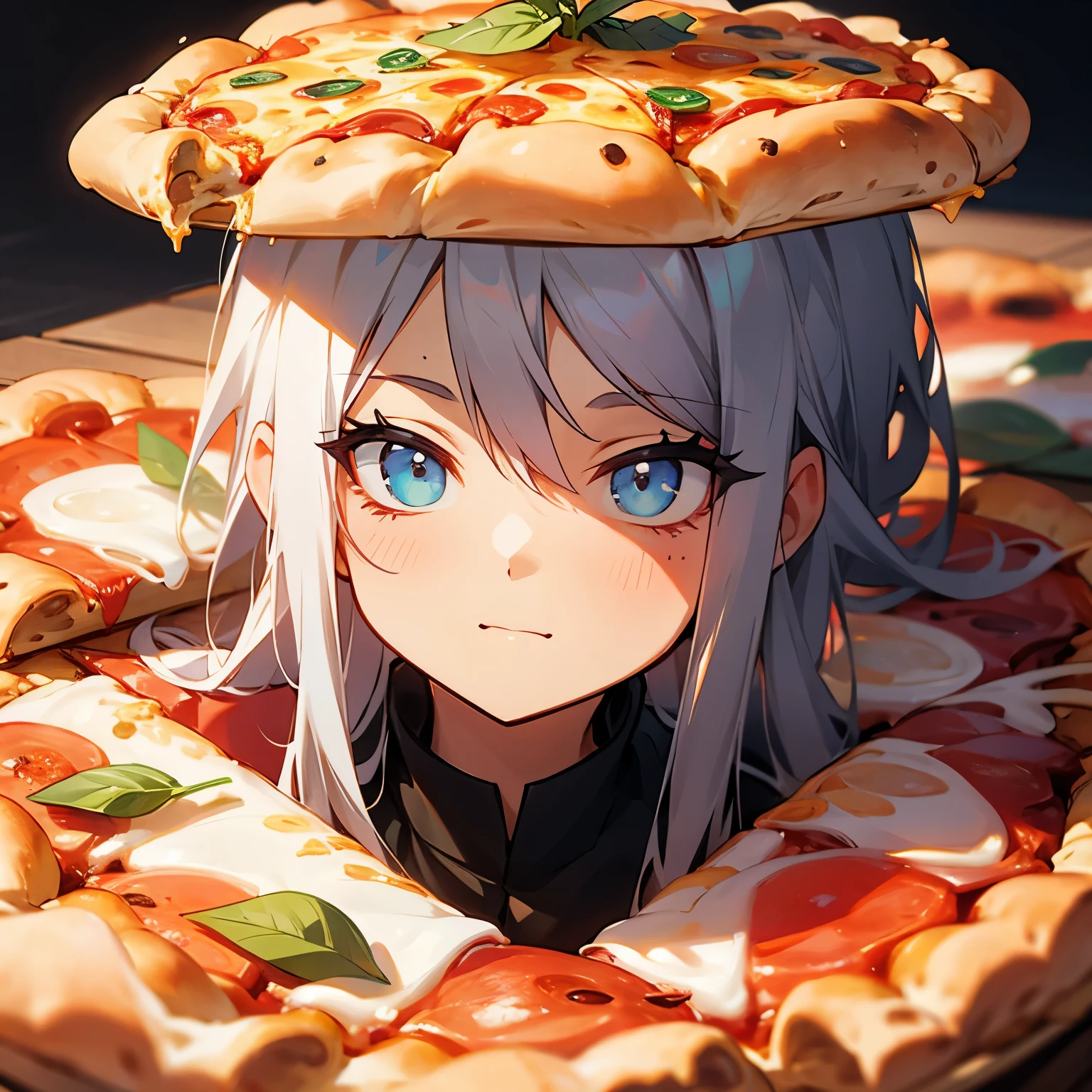 pizza is on my head