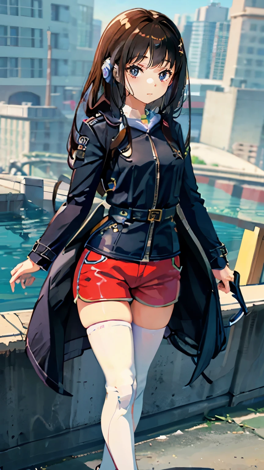 Carrot、Supermodel、perfect shape、Muchimuchi、、Thighhighs、beautiful feet、hot pants、coat、cyber punk、headphone、gentle smile、